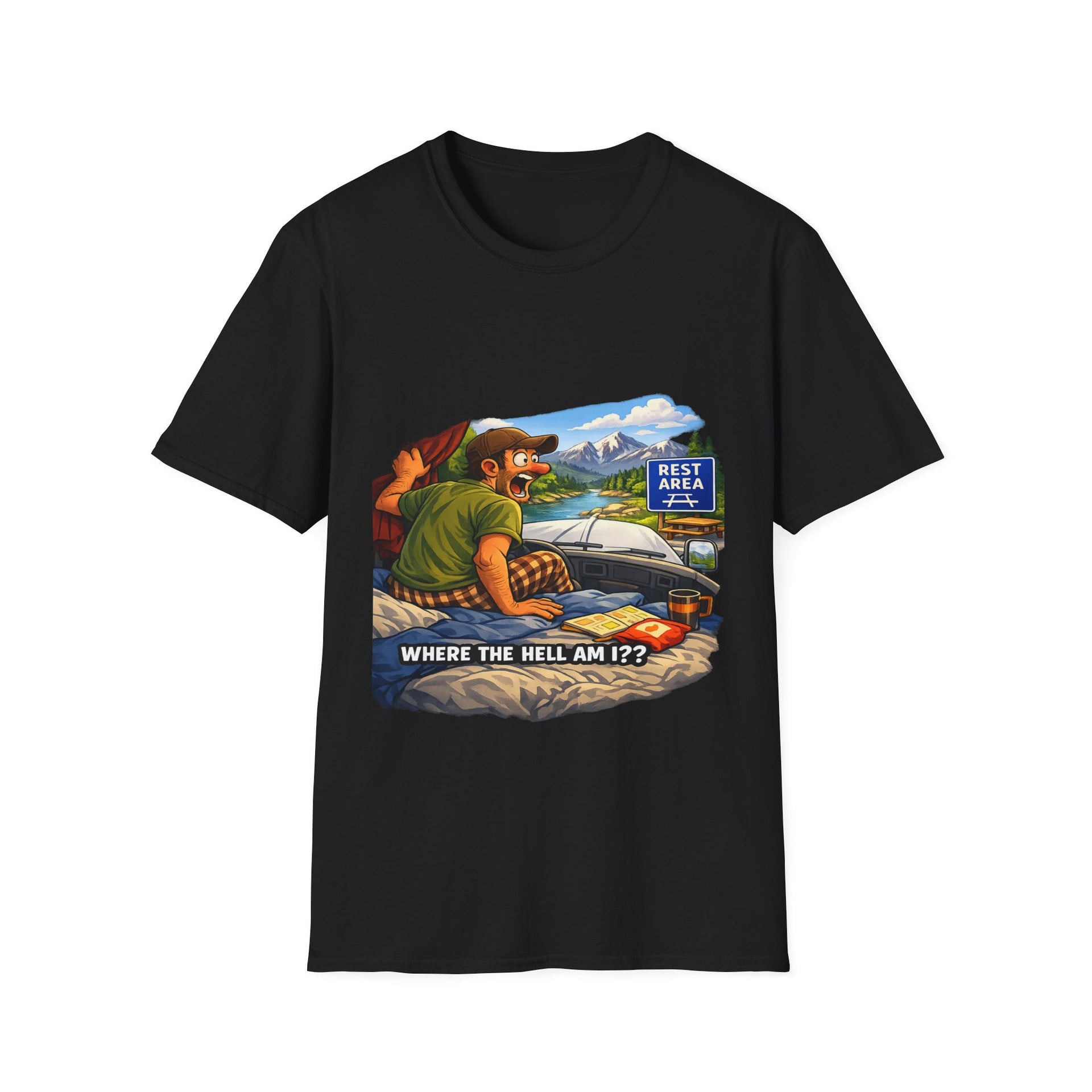 T-Shirt — "Where the Hell Am I?" Road Trip Scenic Graphic Tee