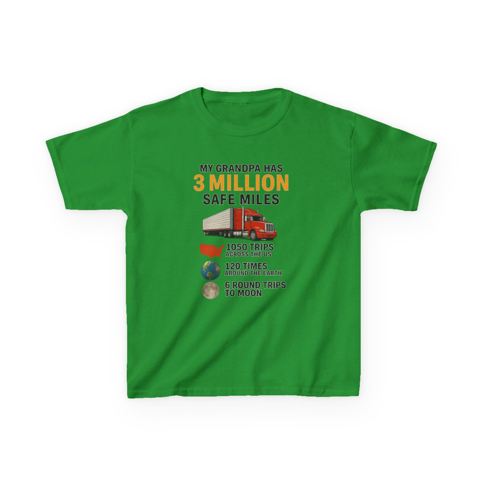 Kids Tee — “My Grandpa Has 3 Million Safe Miles” Graphic Shirt