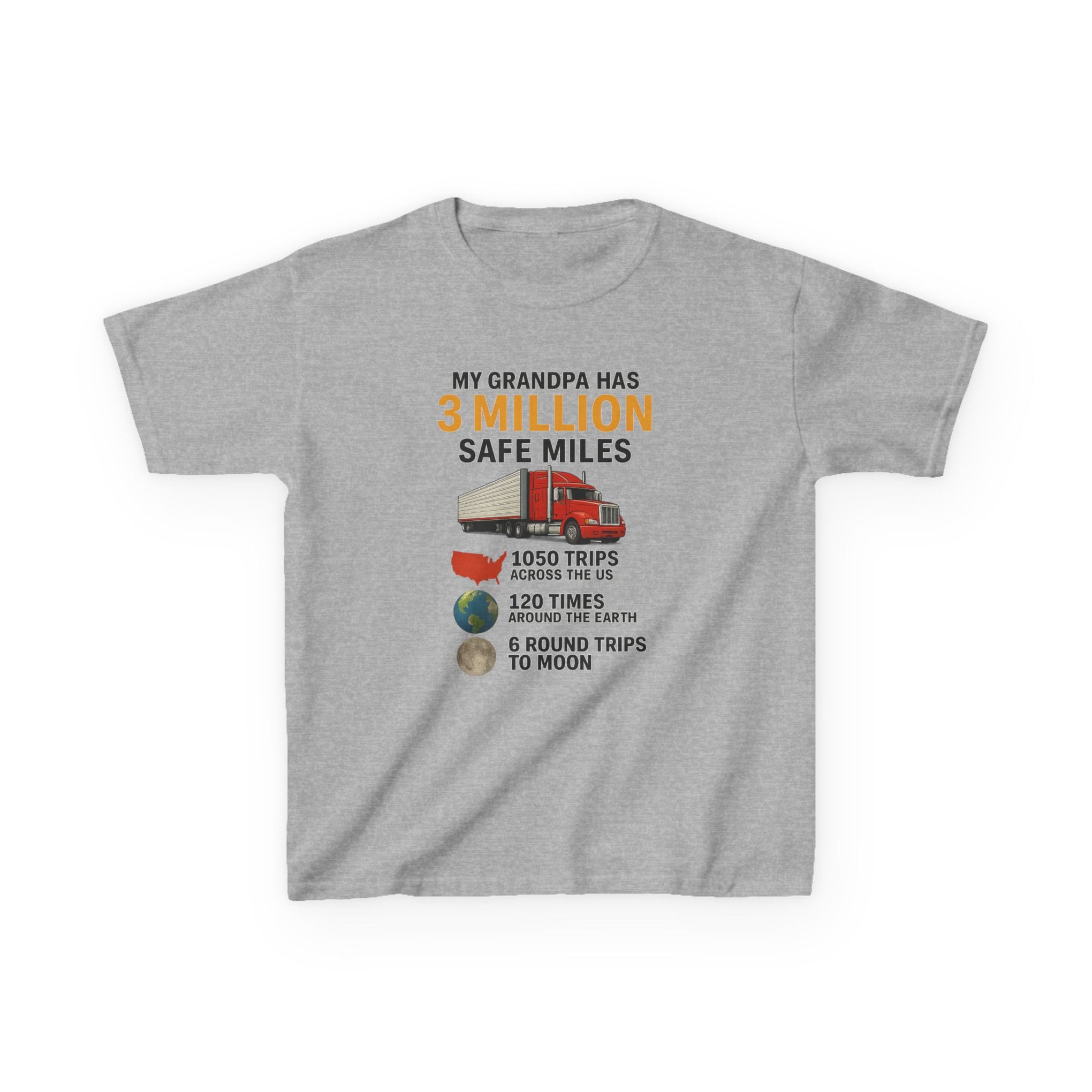 Kids Tee — “My Grandpa Has 3 Million Safe Miles” Graphic Shirt