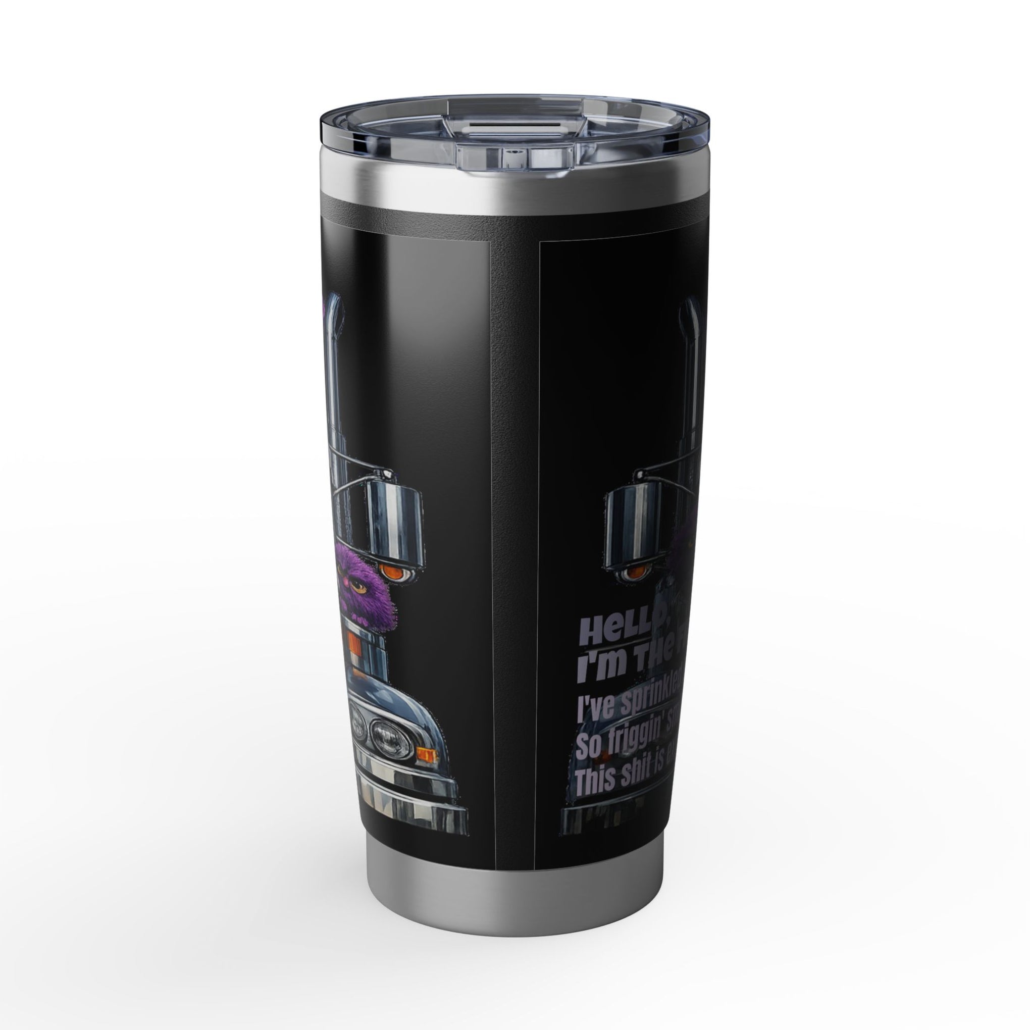 20oz Insulated Tumbler — Purple Grumpy Monster "Happiness Fairy" Travel Mug