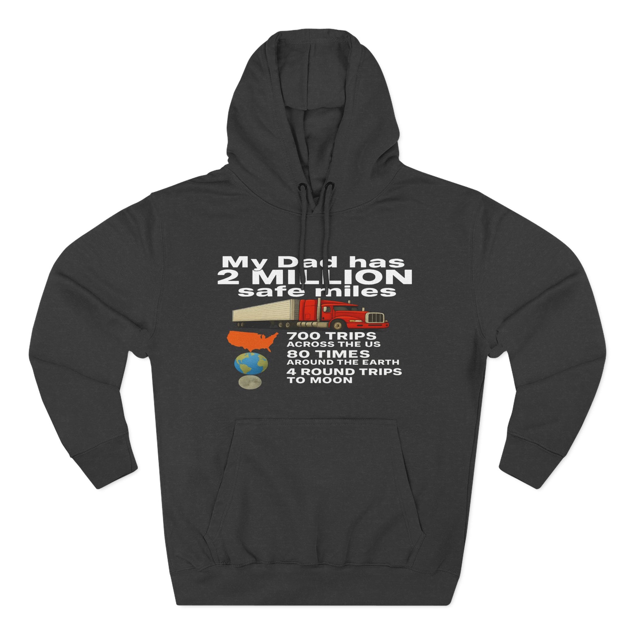 Dad 2 Million Safe Miles Three-Panel Fleece Hoodie
