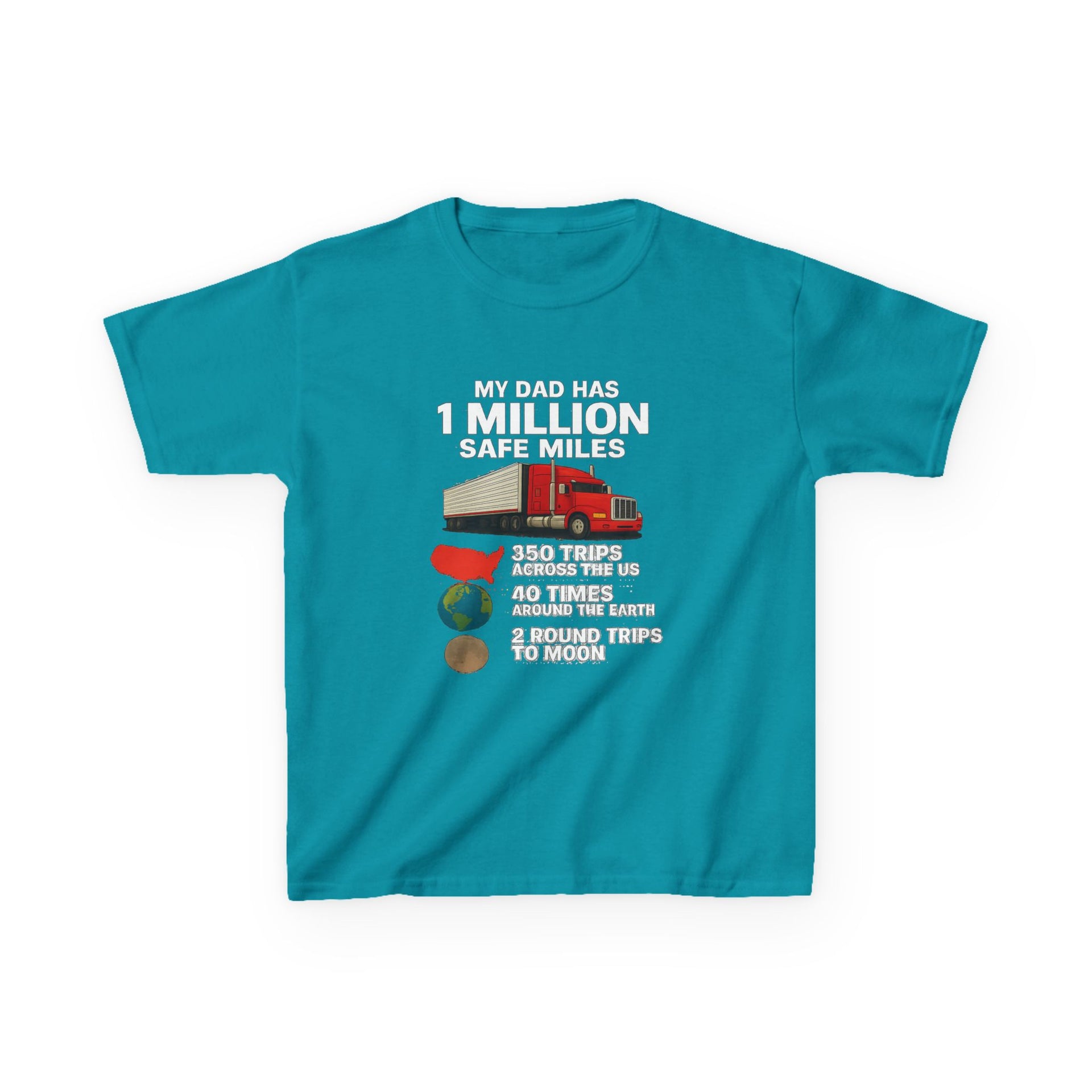 Kids Trucker Tee — 'My Dad Has A Million Safe Miles Graphic Shirt