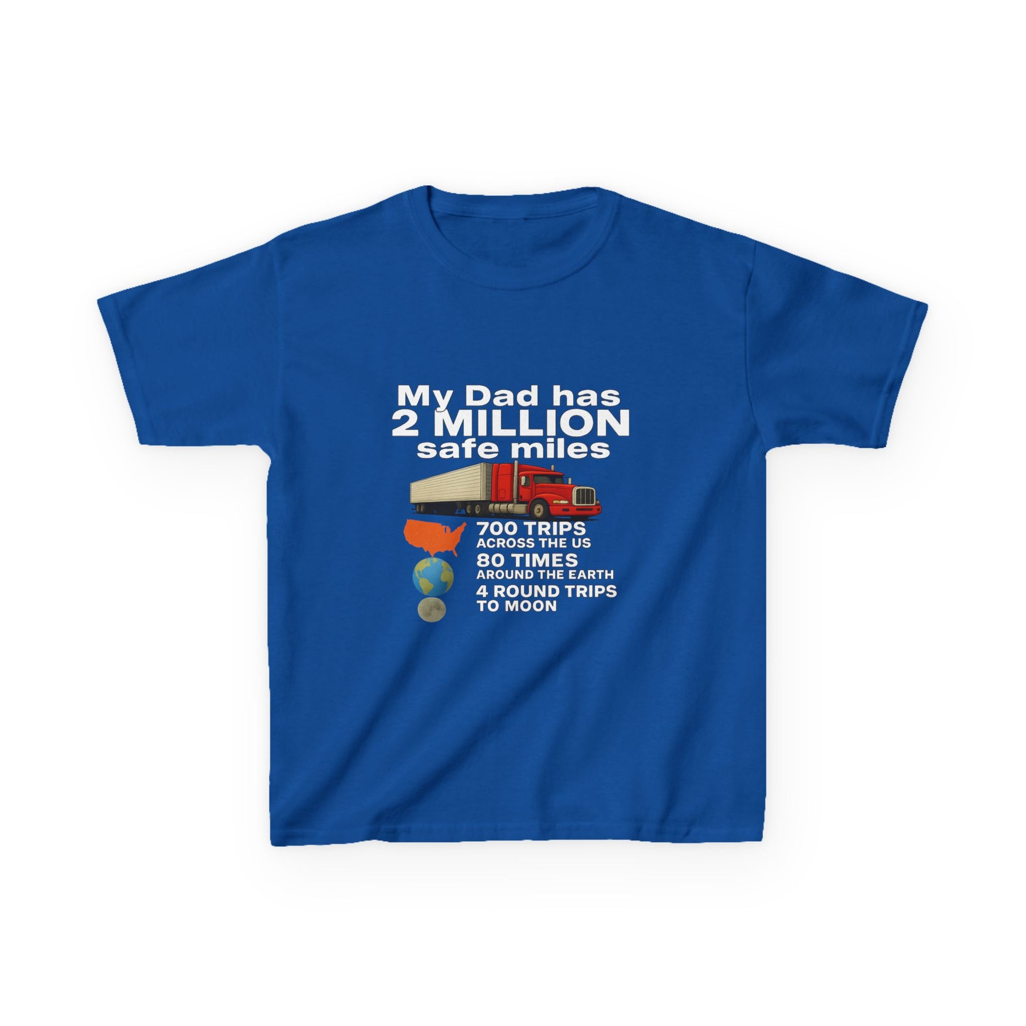 Kids Tee — "My Dad Has 2 Million Safe Miles" Funny Road Trip Travel Shirt