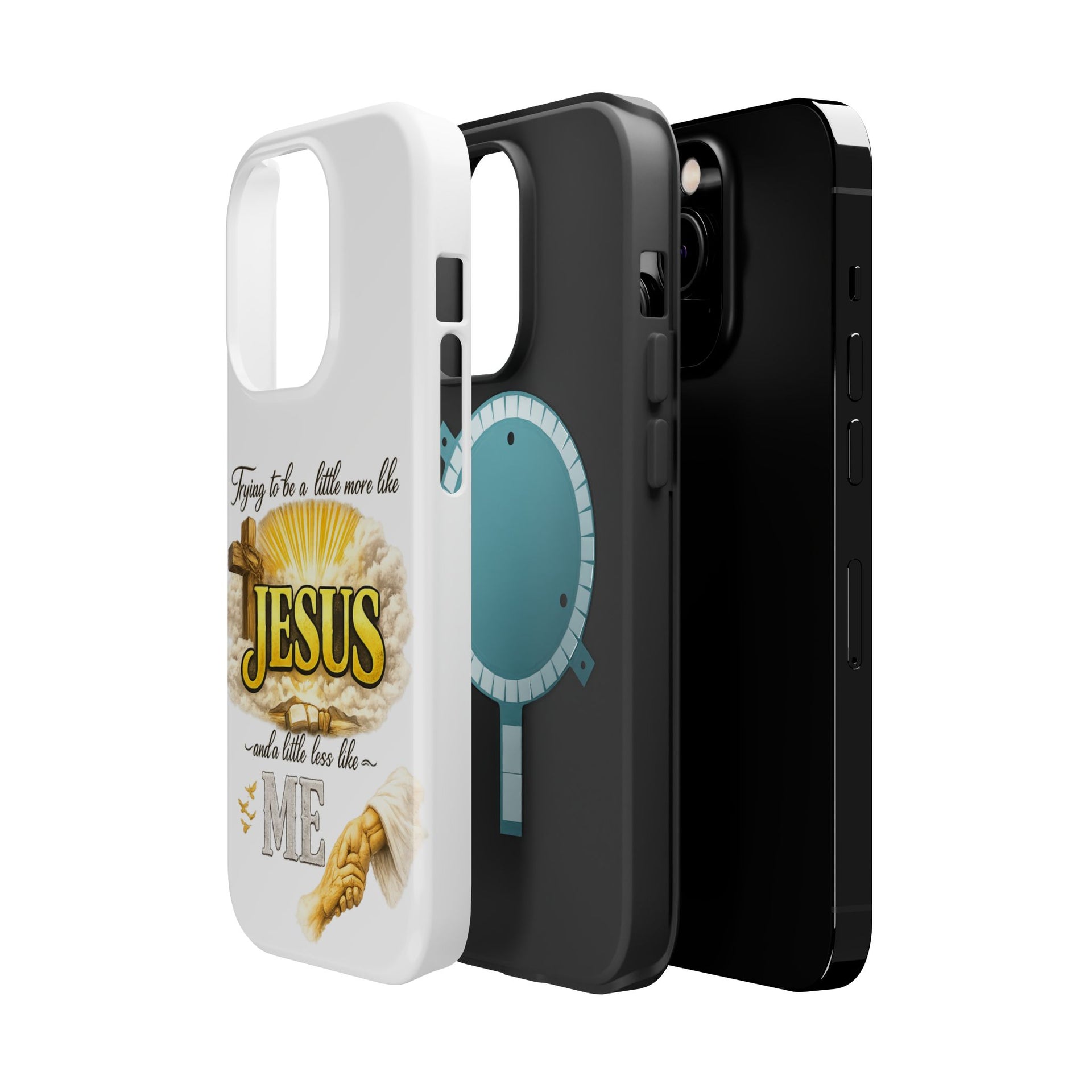 Christian Quote Magnetic Phone Case — "Trying to be a Little More Jesus and a Little Less Like Me"