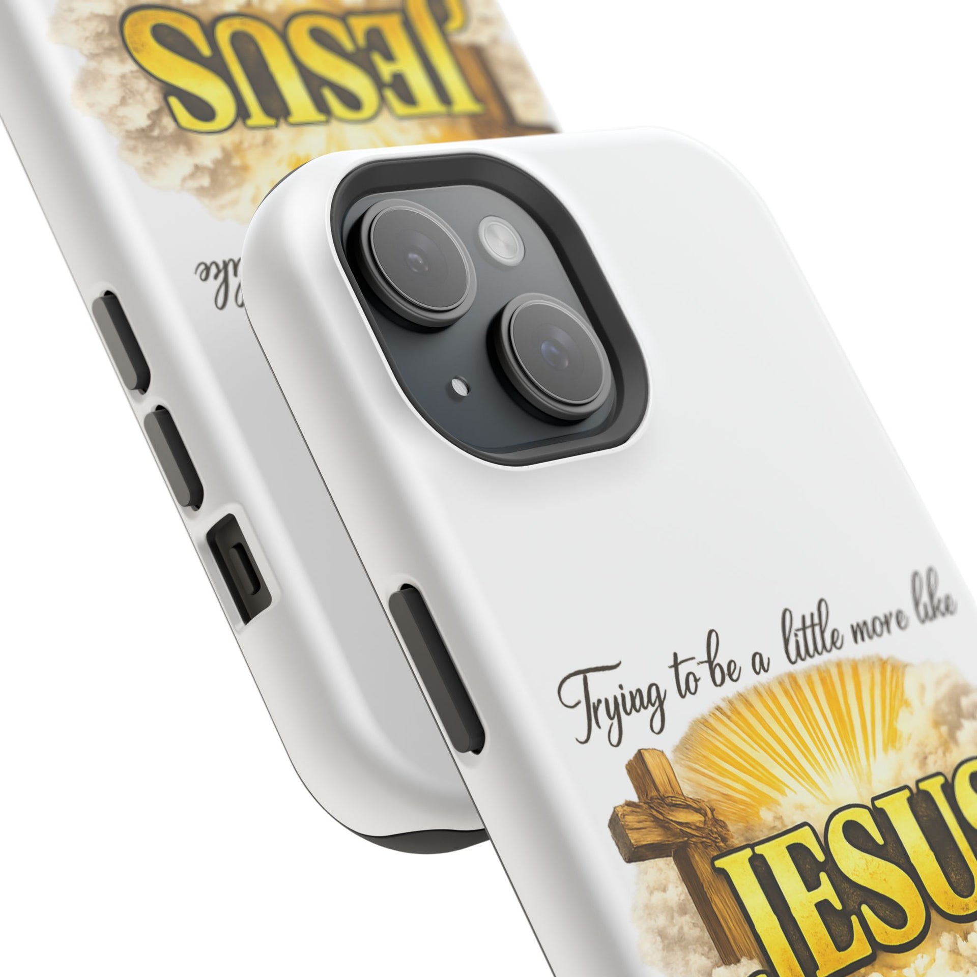 Christian Quote Magnetic Phone Case — "Trying to be a Little More Jesus and a Little Less Like Me"