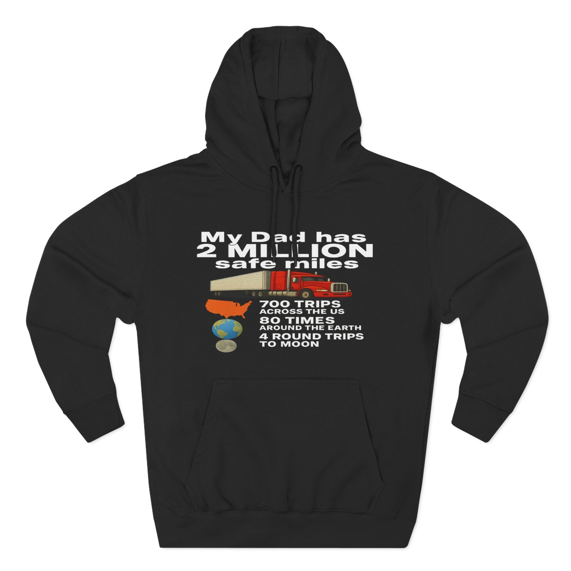Dad 2 Million Safe Miles Three-Panel Fleece Hoodie