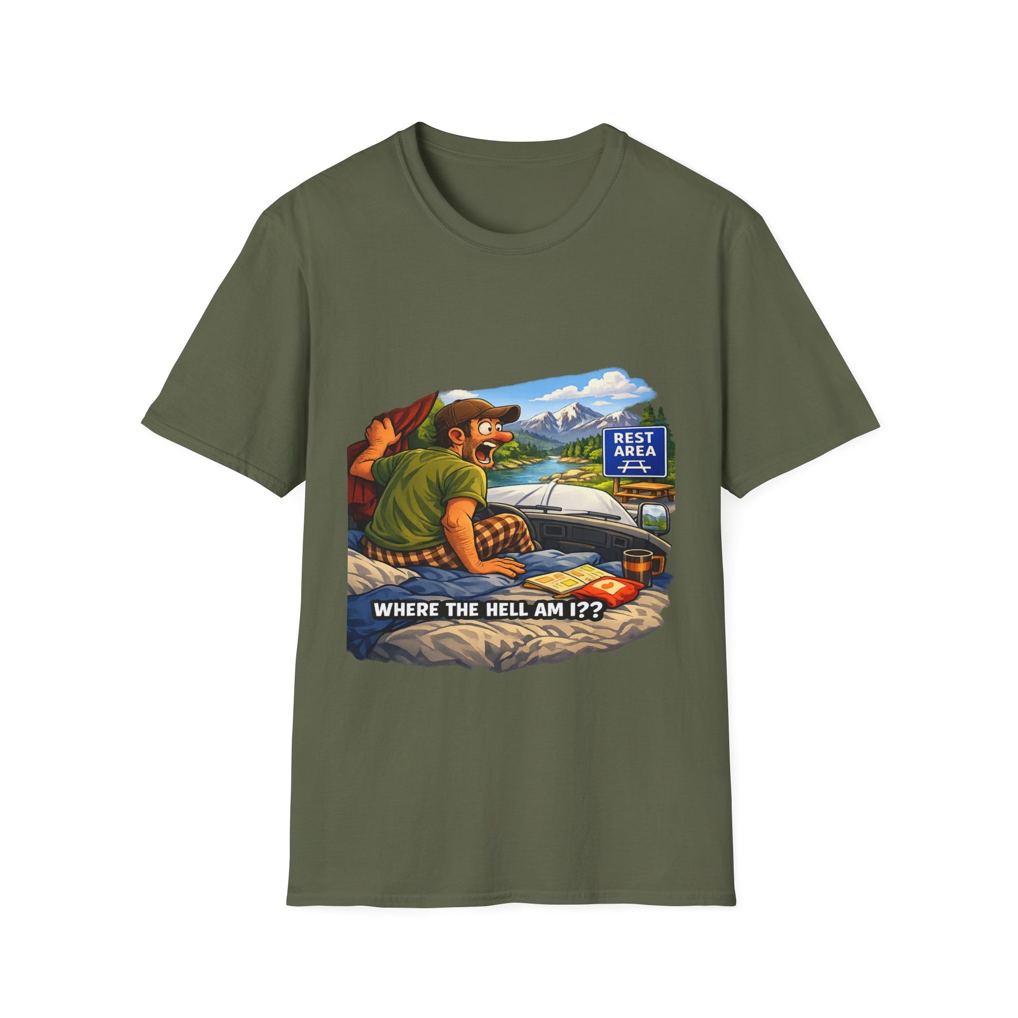 T-Shirt — "Where the Hell Am I?" Road Trip Scenic Graphic Tee