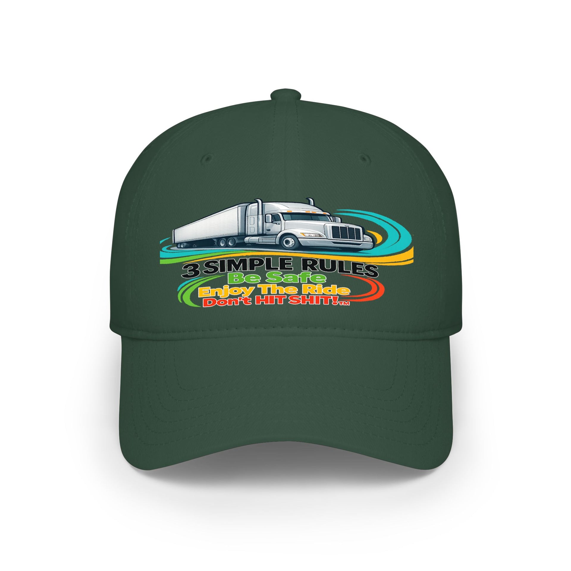 Retro RV Hat — "3 Simple Rules: Be Safe, Enjoy The Ride, Don't Hit Shit!" ***" Baseball Cap