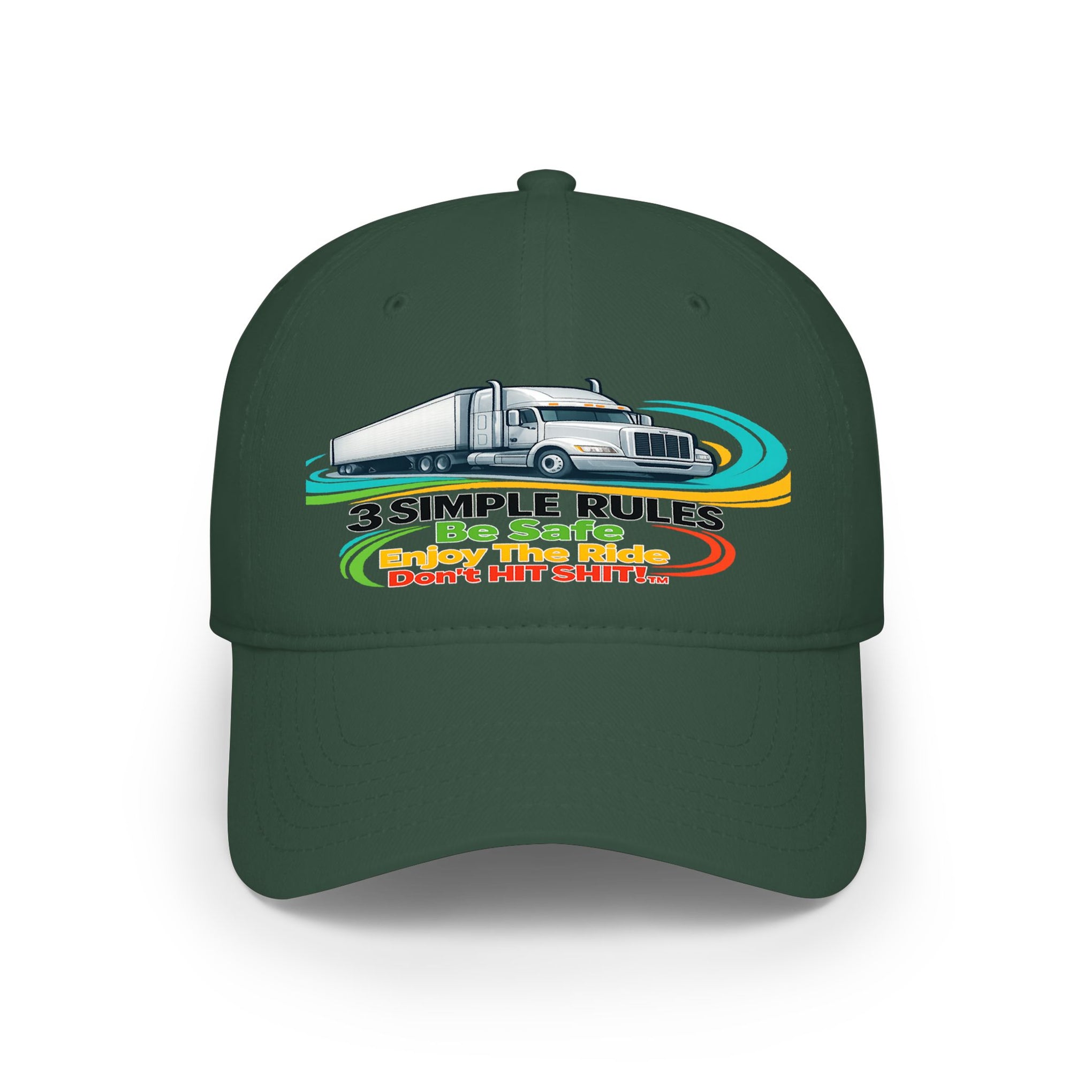 Retro RV Hat — "3 Simple Rules: Be Safe, Enjoy The Ride, Don't Hit Shit!" ***" Baseball Cap