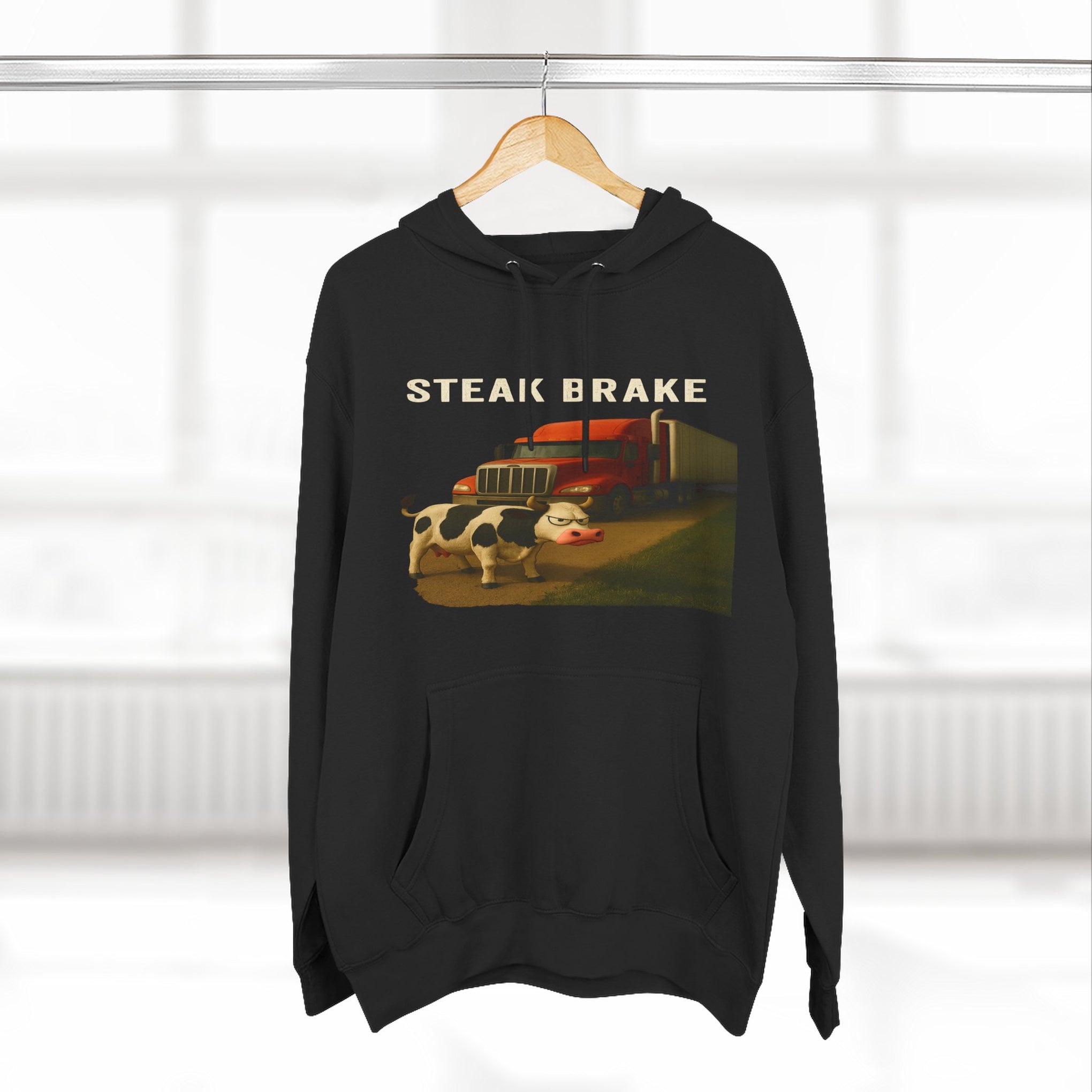 "Steak Brake" Three-Panel Fleece Hoodie