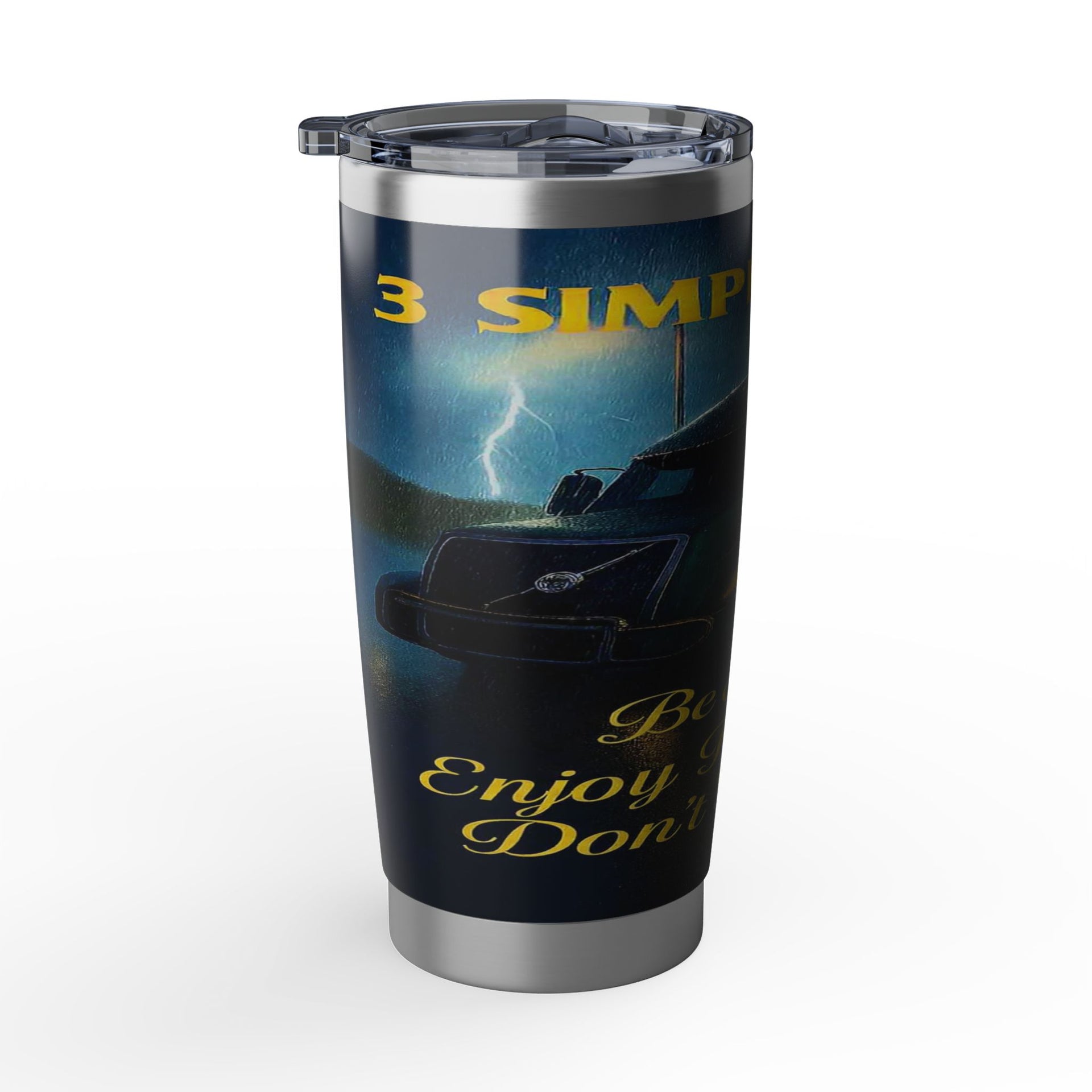 20oz Tumbler — 'Vagabond' Vintage Road Trip Travel Tumbler ("3 Simple Rules")