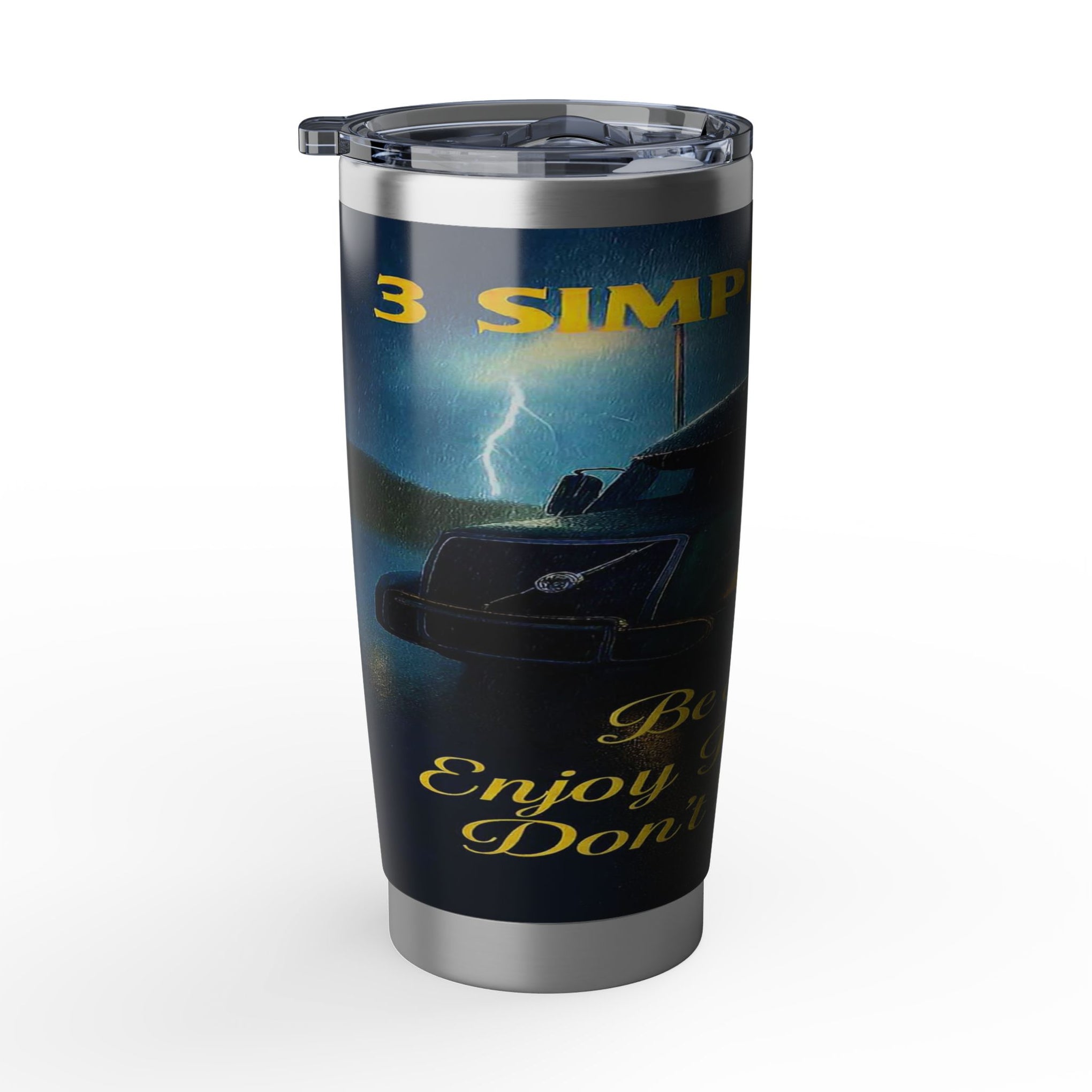 20oz Tumbler — 'Vagabond' Vintage Road Trip Travel Tumbler ("3 Simple Rules")