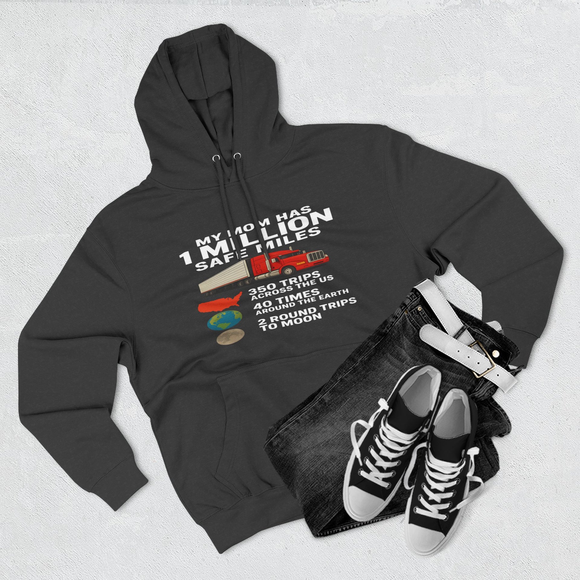 My MOM has 1 million safe miles Three-Panel Fleece Hoodie