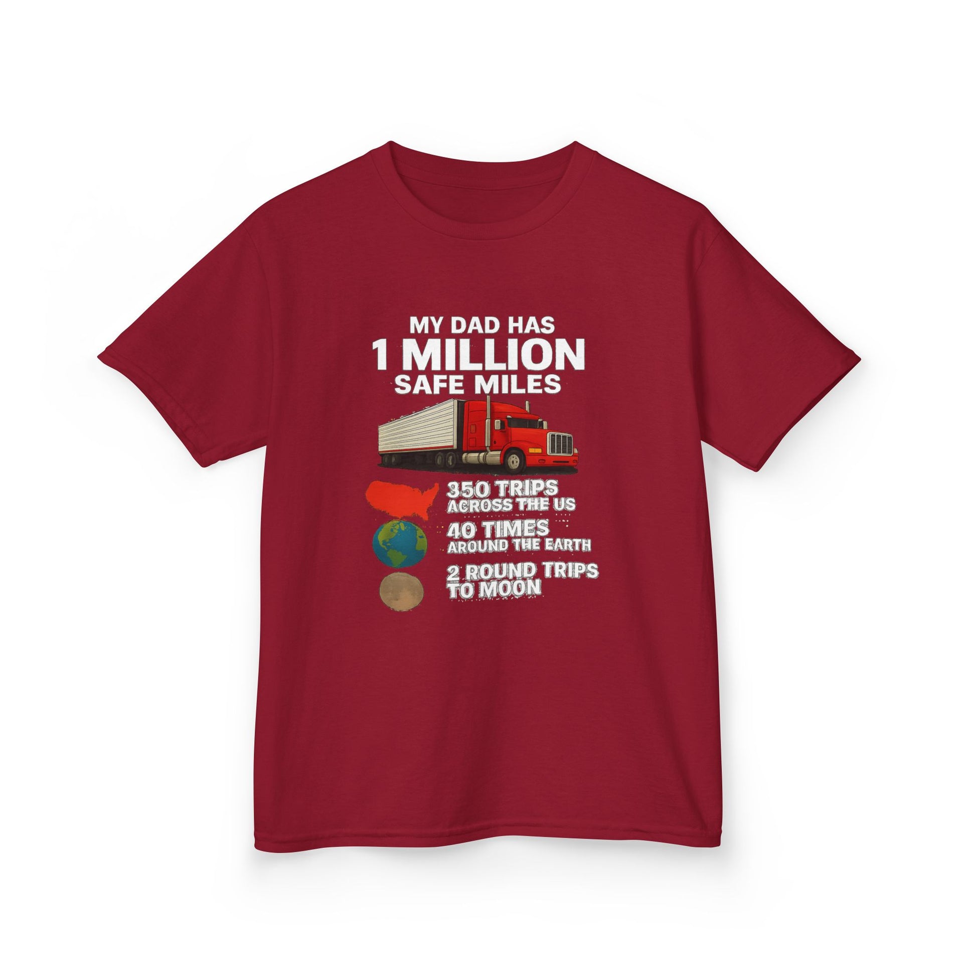 Kids Trucker Tee — 'My Dad Has A Million Safe Miles Graphic Shirt