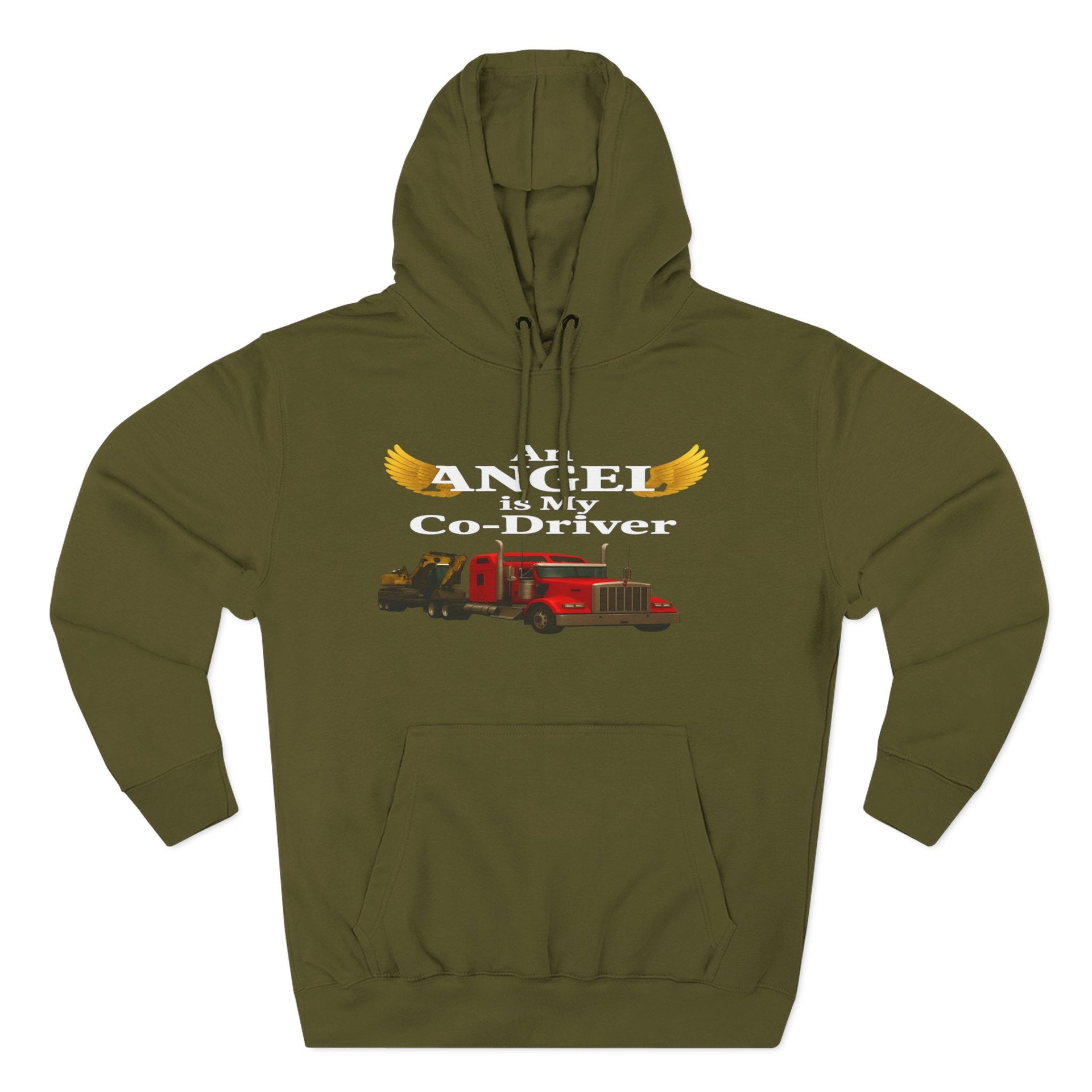 Flatbed "Angel is my co-driver" Three-Panel Fleece Hoodie