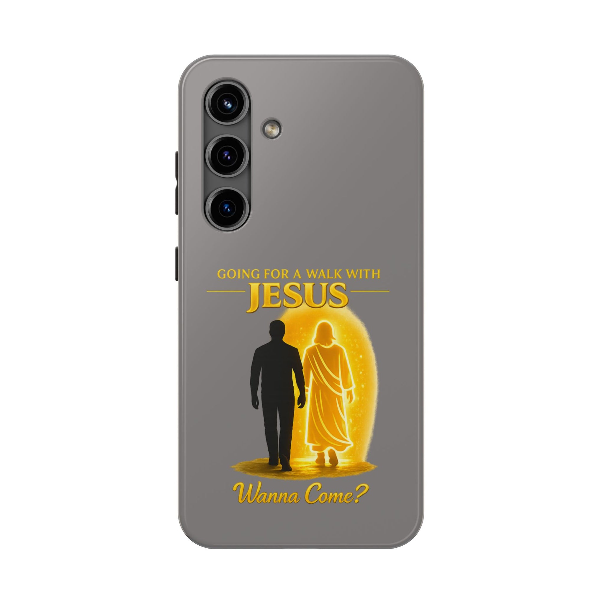 Tough Phone Case — "Going for a Walk with Jesus, Wanna Come?" Christian iPhone Case