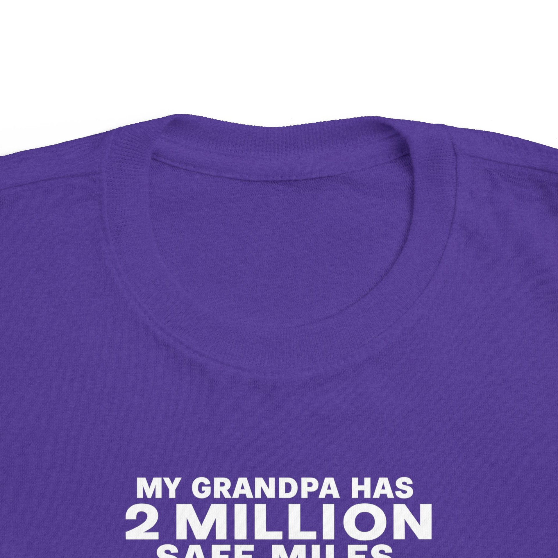 My Grampa has 2 million safe miles— Cute Red Semi Truck Design for Little Kids