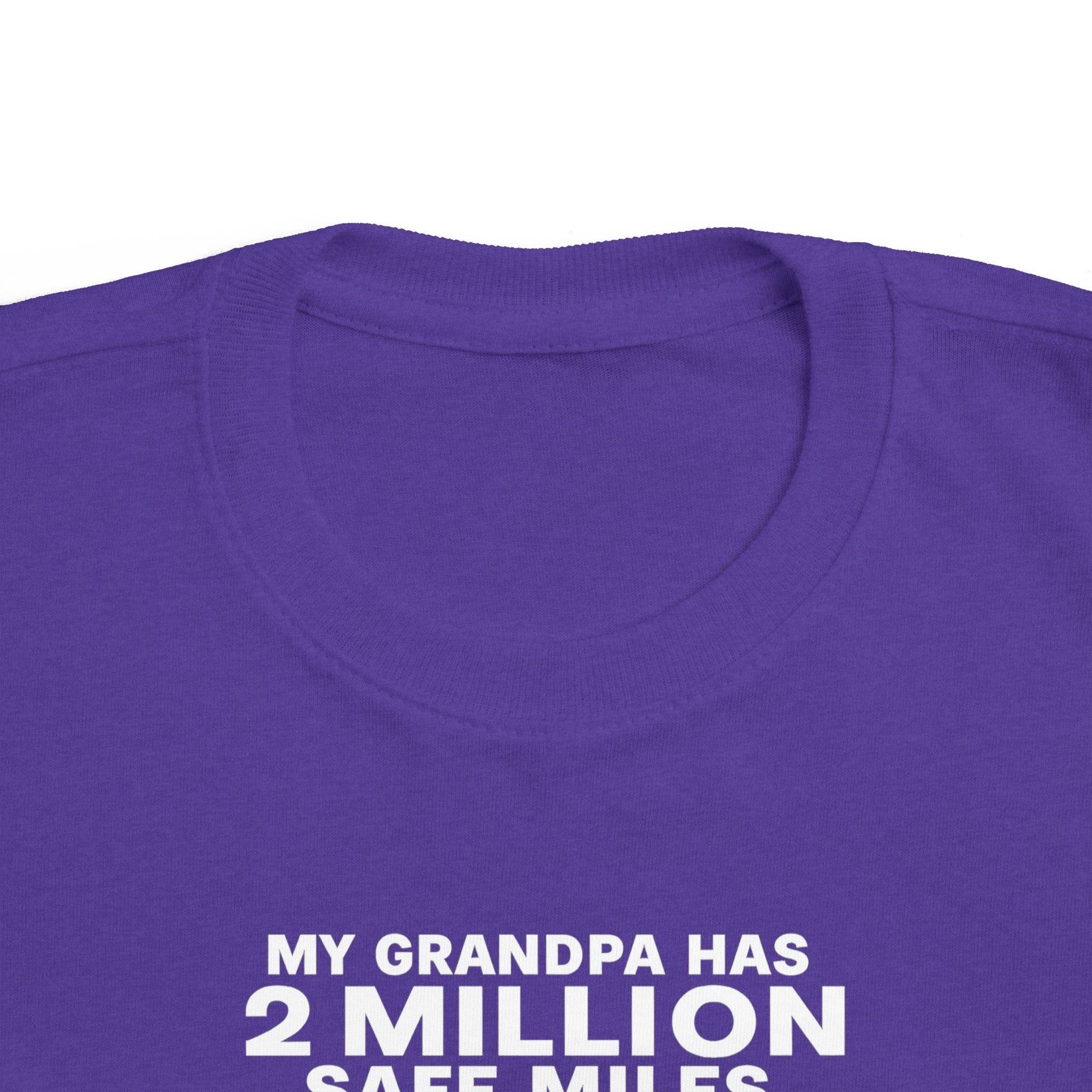 My Grampa has 2 million safe miles— Cute Red Semi Truck Design for Little Kids