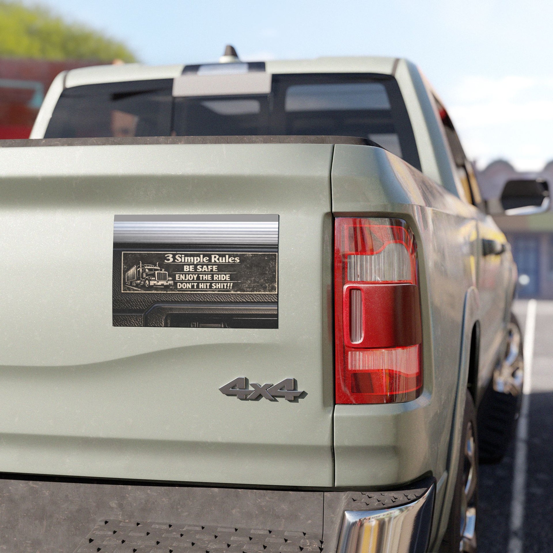 Truck Driver Car Magnet — “3 Simple Rules: Be Safe, Enjoy the Ride, Don’t Hit Shit!”