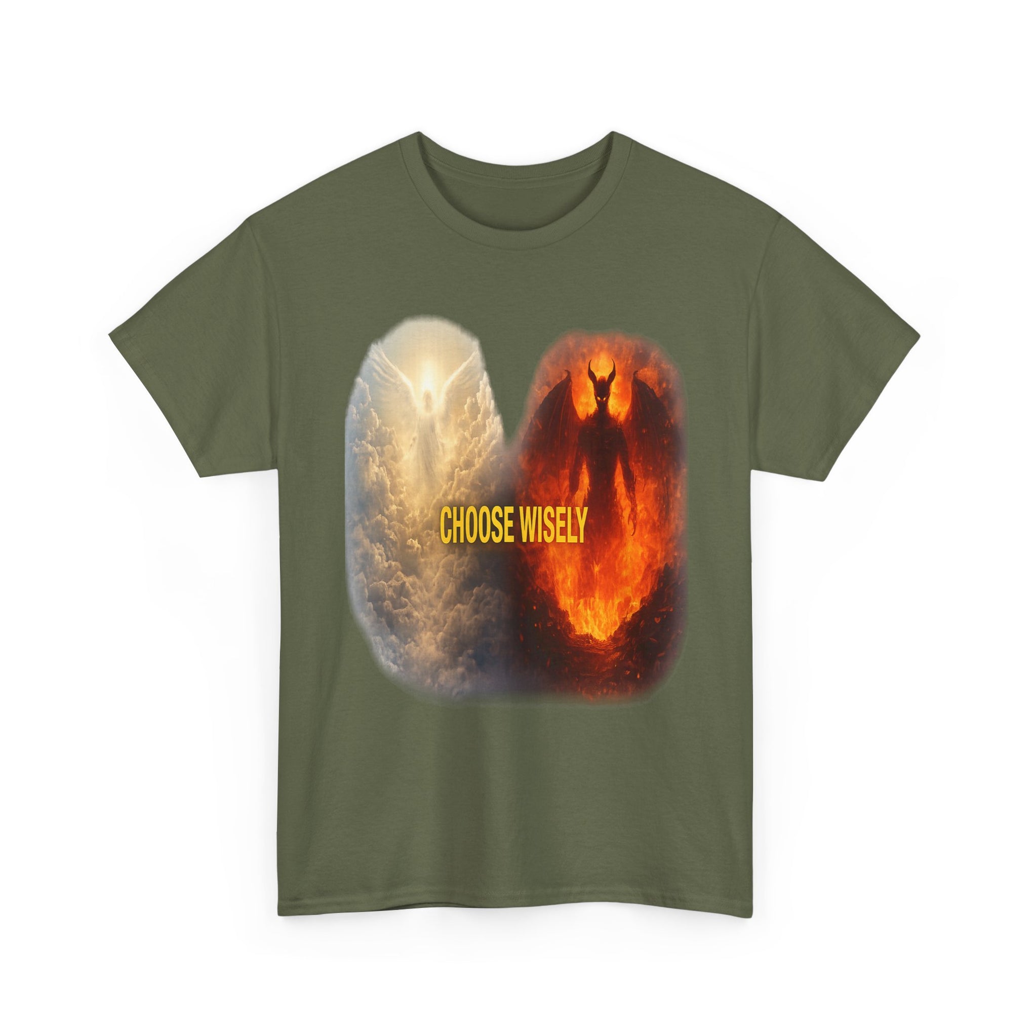 Choose Wisely Tee — Angel vs Demon Graphic T-Shirt