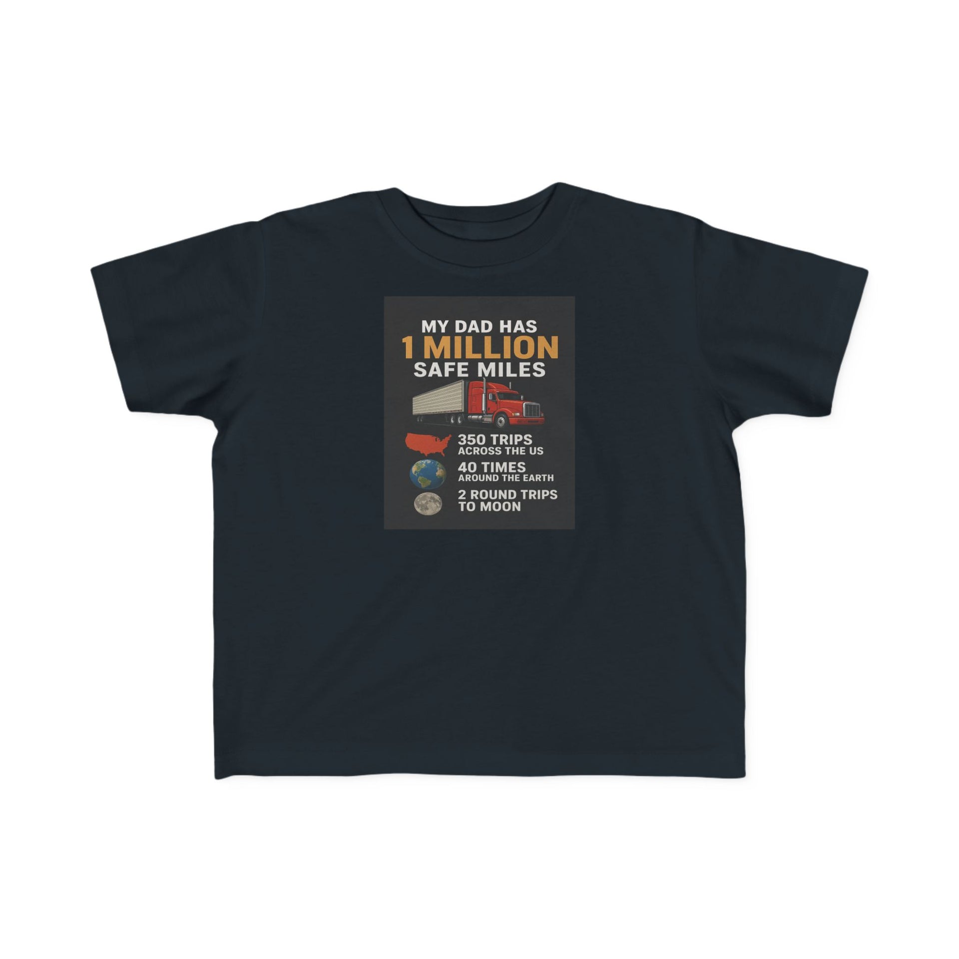 Toddler Tee – “My Dad Has 1 Million Safe Miles” Funny Kids' Aviation Shirt