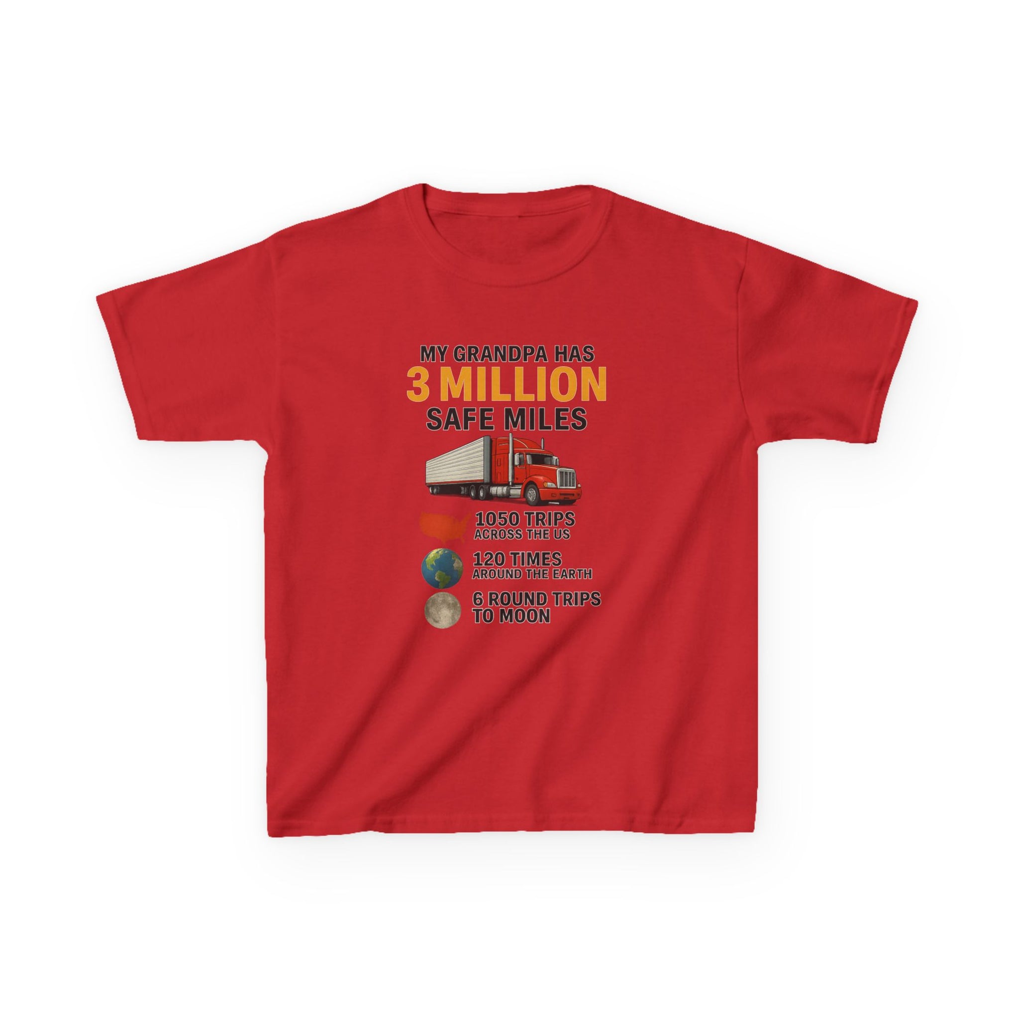 Kids Tee — “My Grandpa Has 3 Million Safe Miles” Graphic Shirt