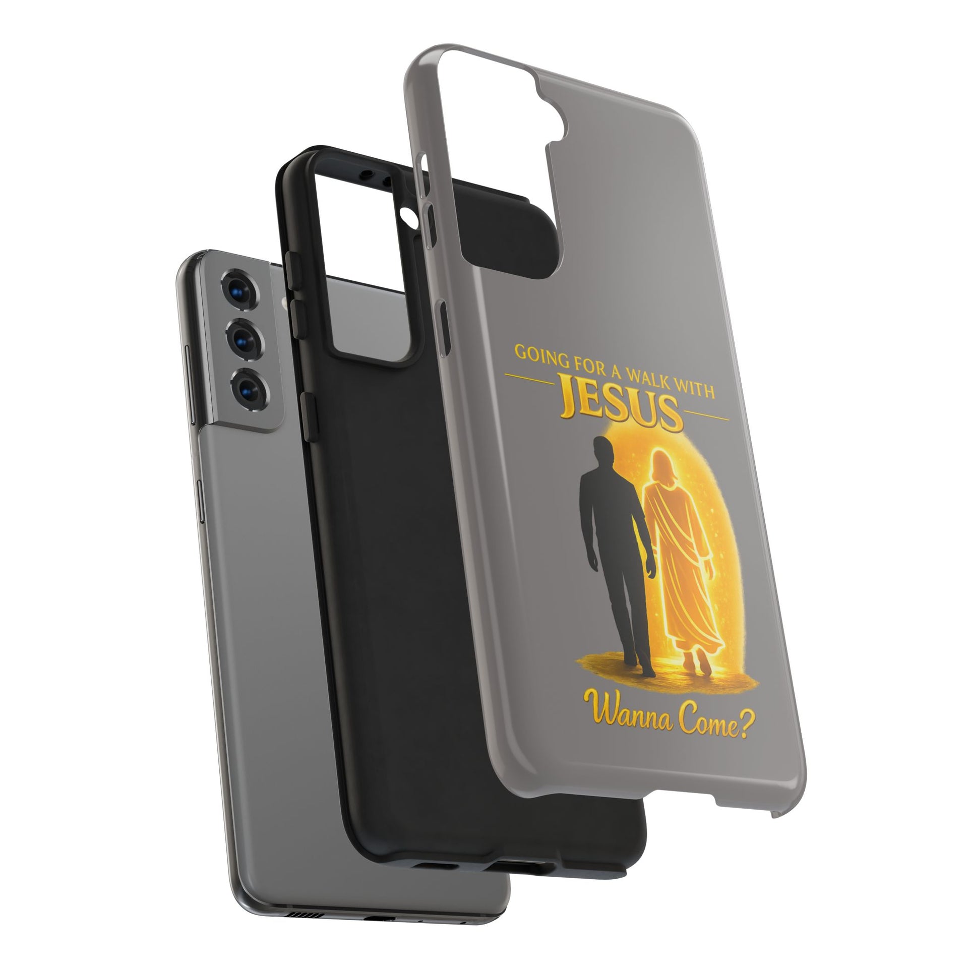 Tough Phone Case — "Going for a Walk with Jesus, Wanna Come?" Christian iPhone Case