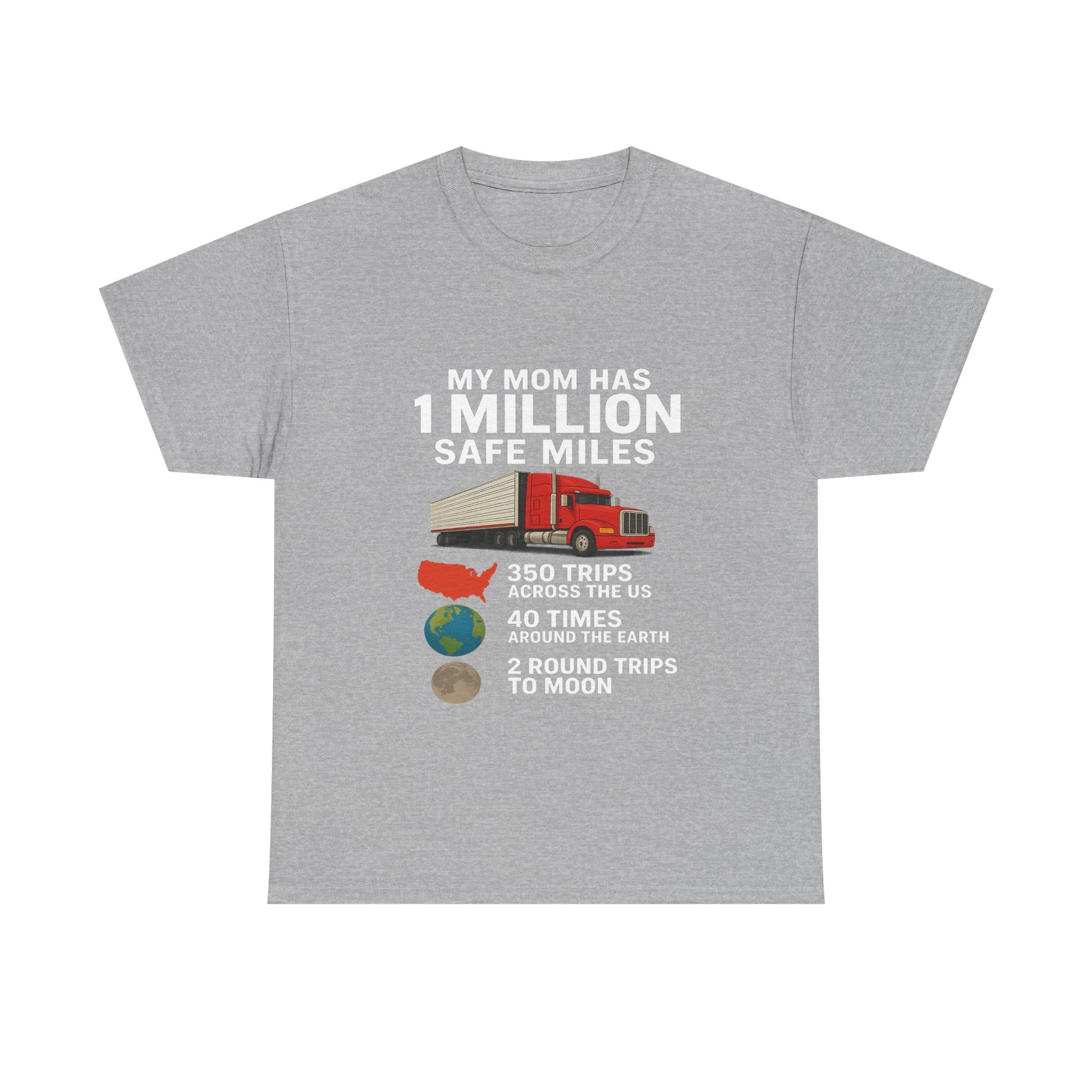 My Mom has 1 million safe miles Unisex Heavy Cotton Tee