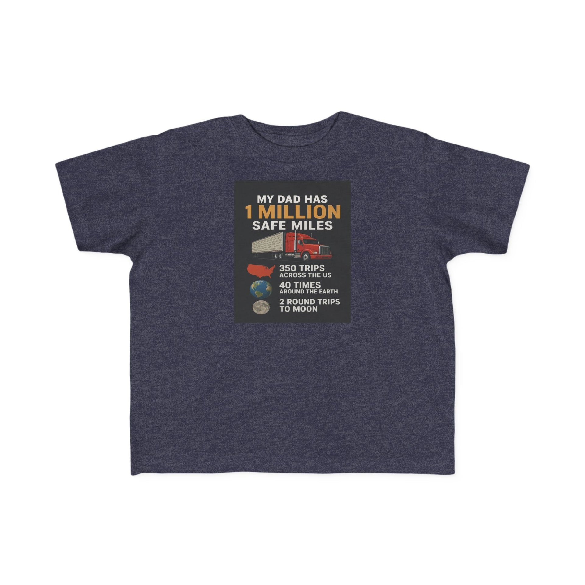 Toddler Tee – “My Dad Has 1 Million Safe Miles” Funny Kids' Aviation Shirt
