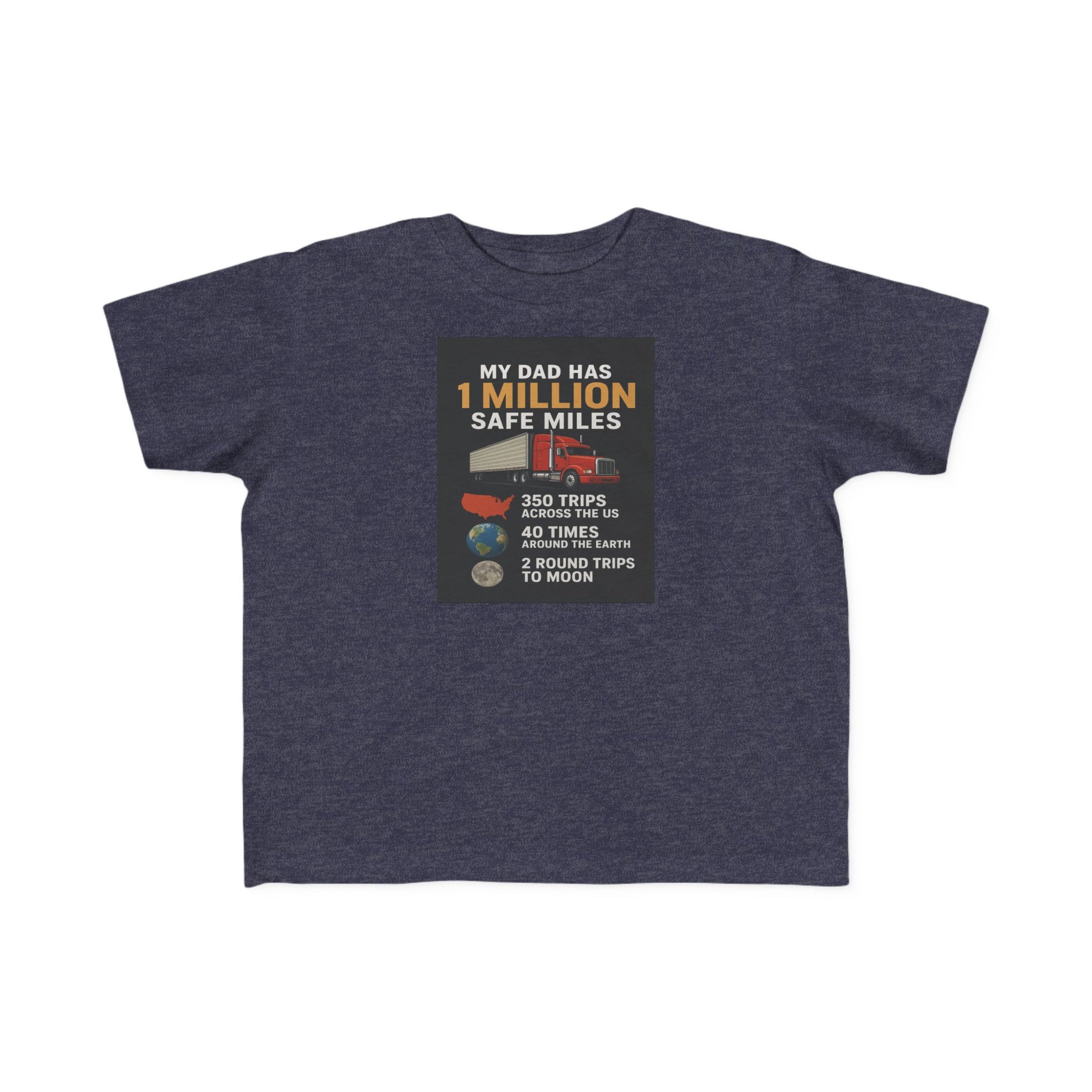 Toddler Tee – “My Dad Has 1 Million Safe Miles” Funny Kids' Aviation Shirt