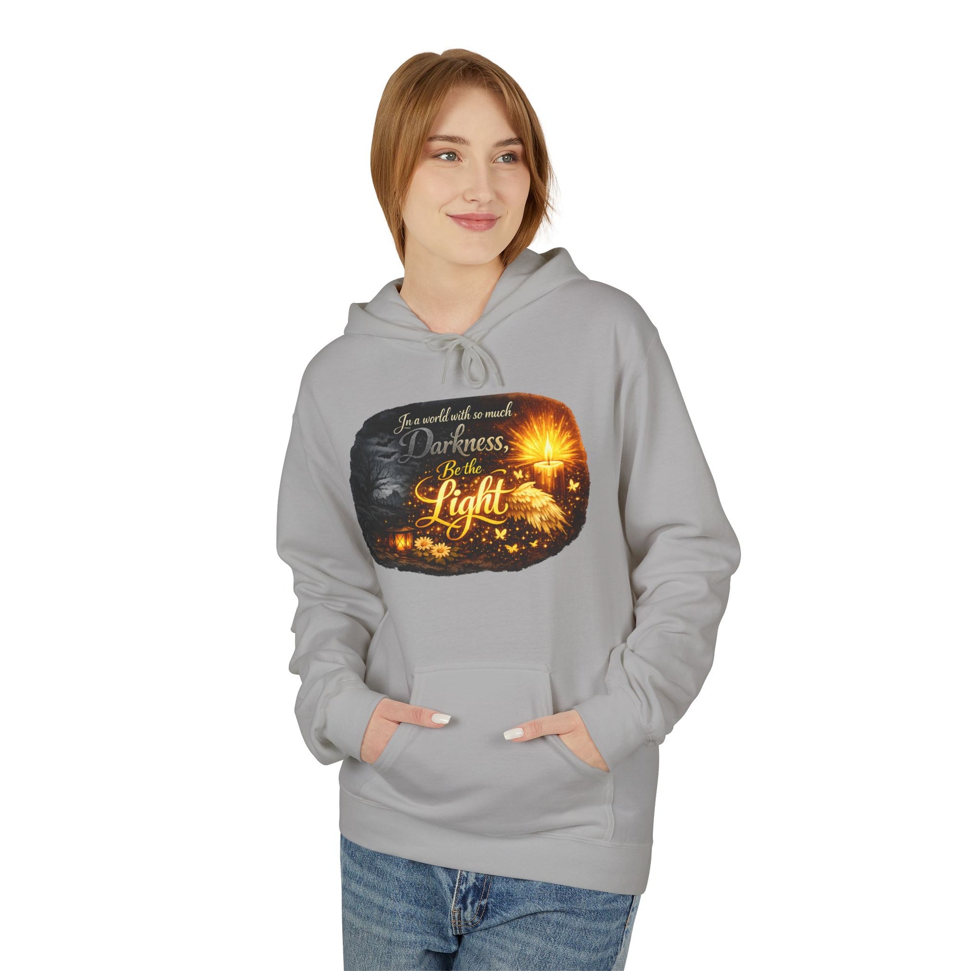 Inspirational Light Hoodie – "Darkness Can’t Overcome the Light" Spiritual Faith Sweatshirt