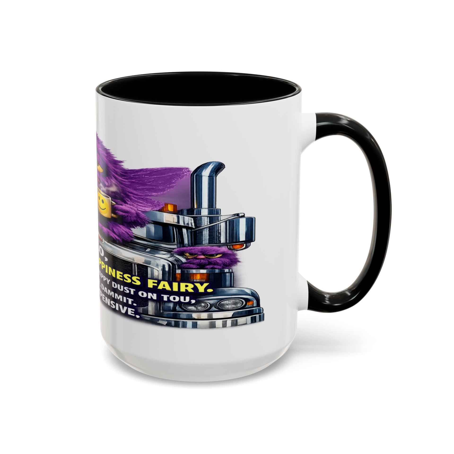 Purple Grumpy Monster Coffee Mug – Funny Truck Driver Gift (11oz & 15oz)