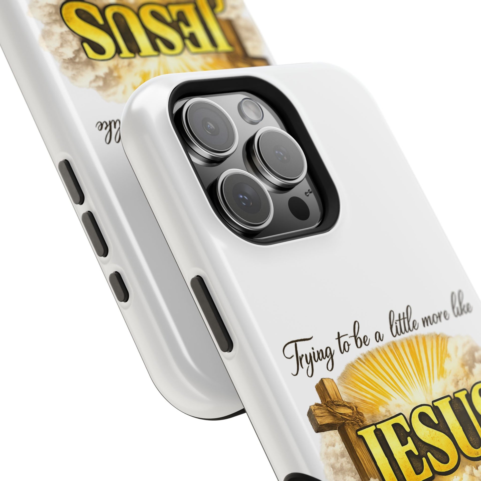 Christian Quote Magnetic Phone Case — "Trying to be a Little More Jesus and a Little Less Like Me"