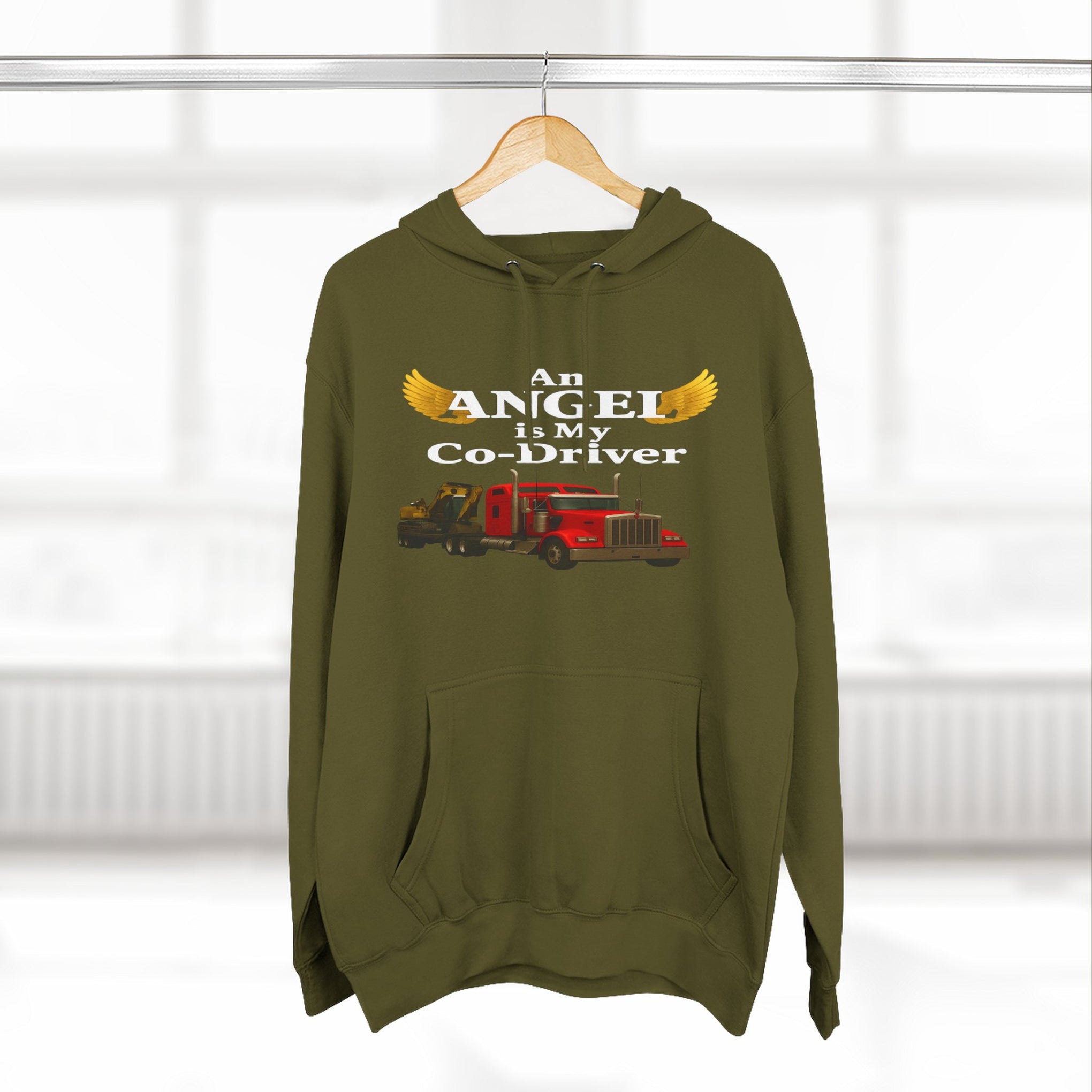 Flatbed "Angel is my co-driver" Three-Panel Fleece Hoodie