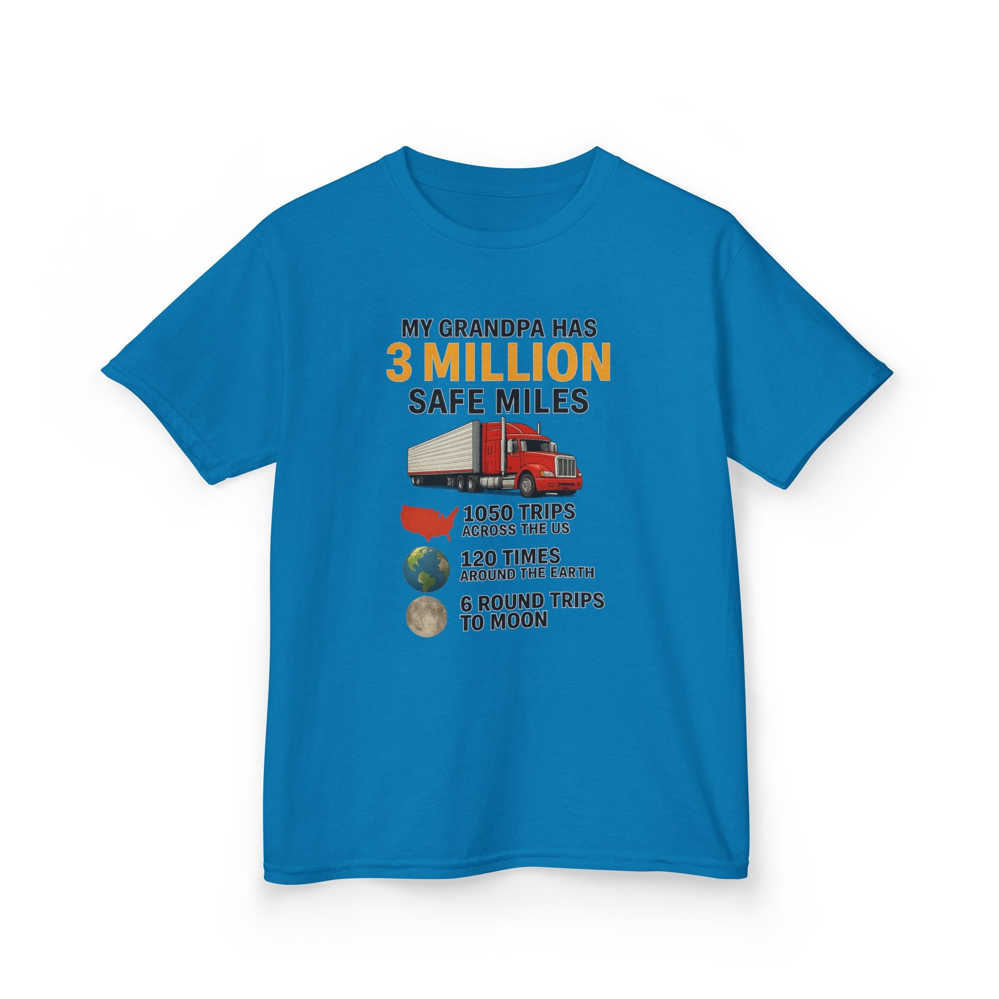 Kids Tee — “My Grandpa Has 3 Million Safe Miles” Graphic Shirt