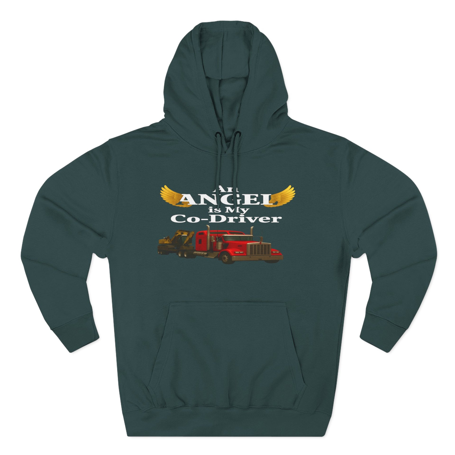 Flatbed "Angel is my co-driver" Three-Panel Fleece Hoodie