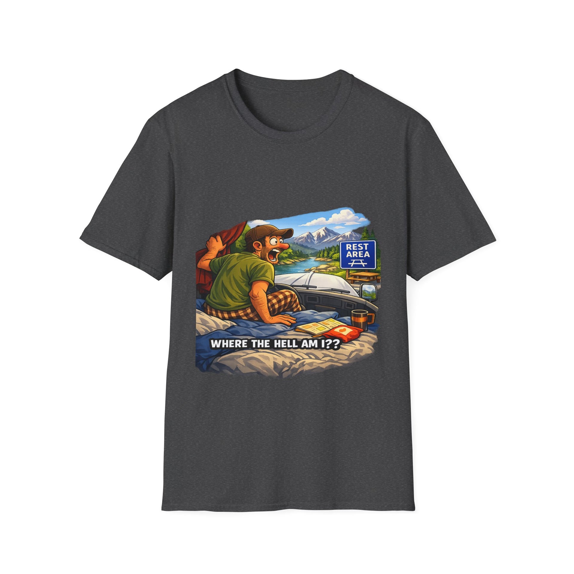 T-Shirt — "Where the Hell Am I?" Road Trip Scenic Graphic Tee