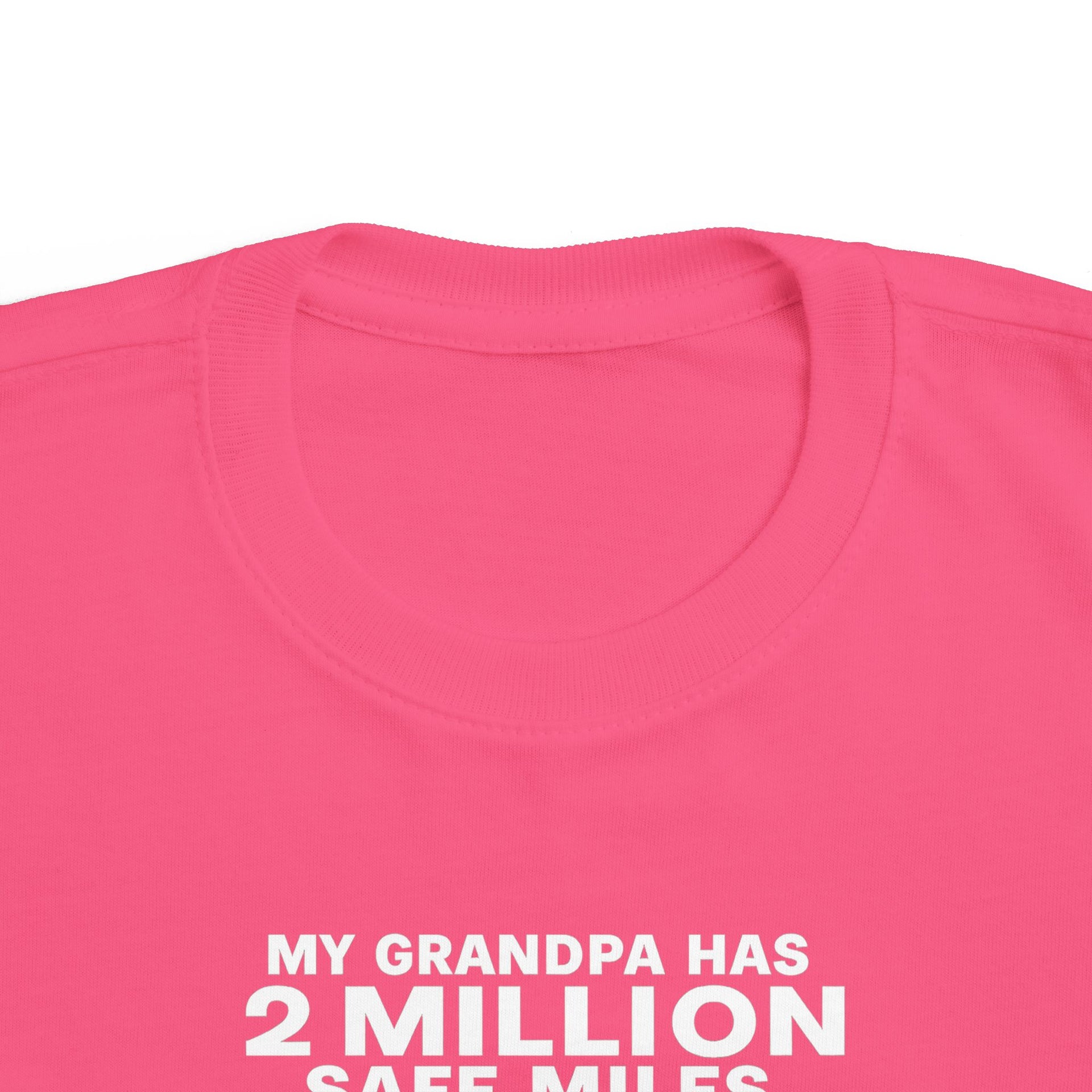 My Grampa has 2 million safe miles— Cute Red Semi Truck Design for Little Kids