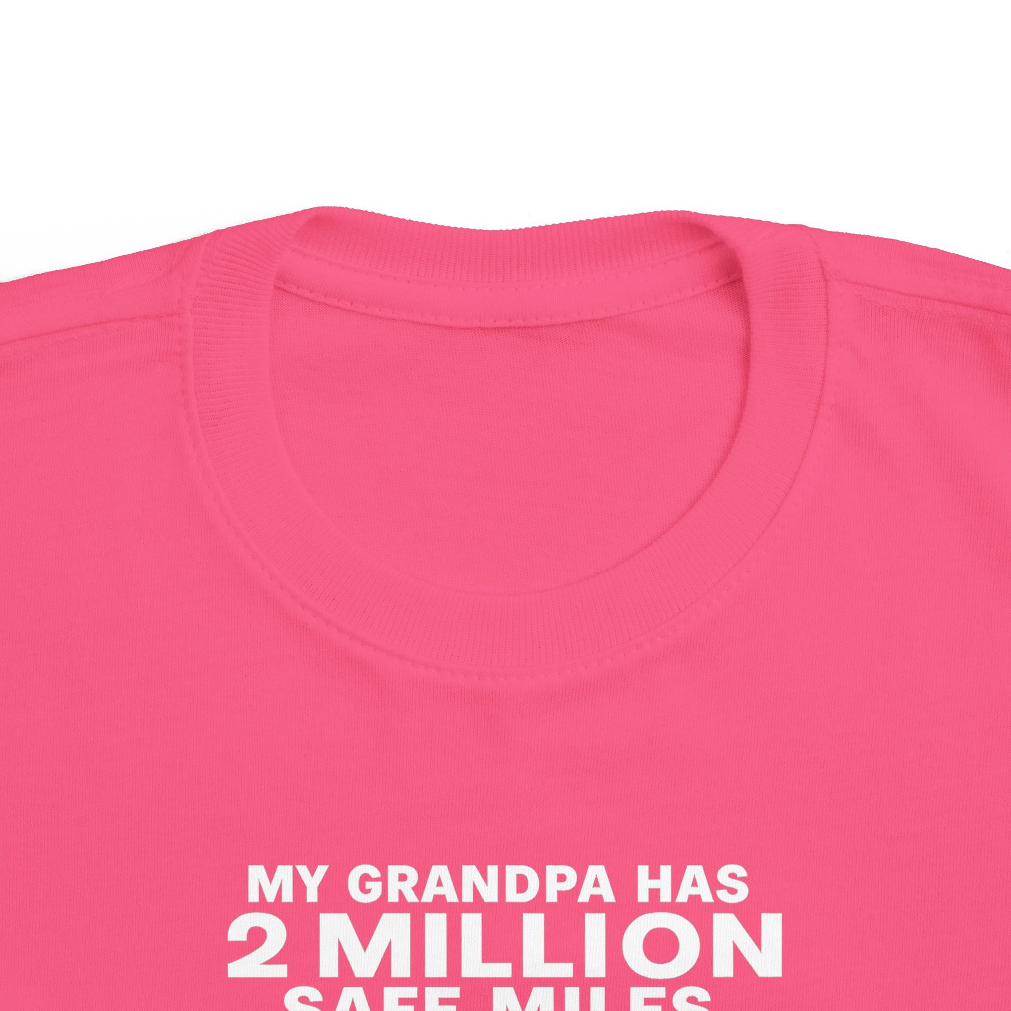 My Grampa has 2 million safe miles— Cute Red Semi Truck Design for Little Kids