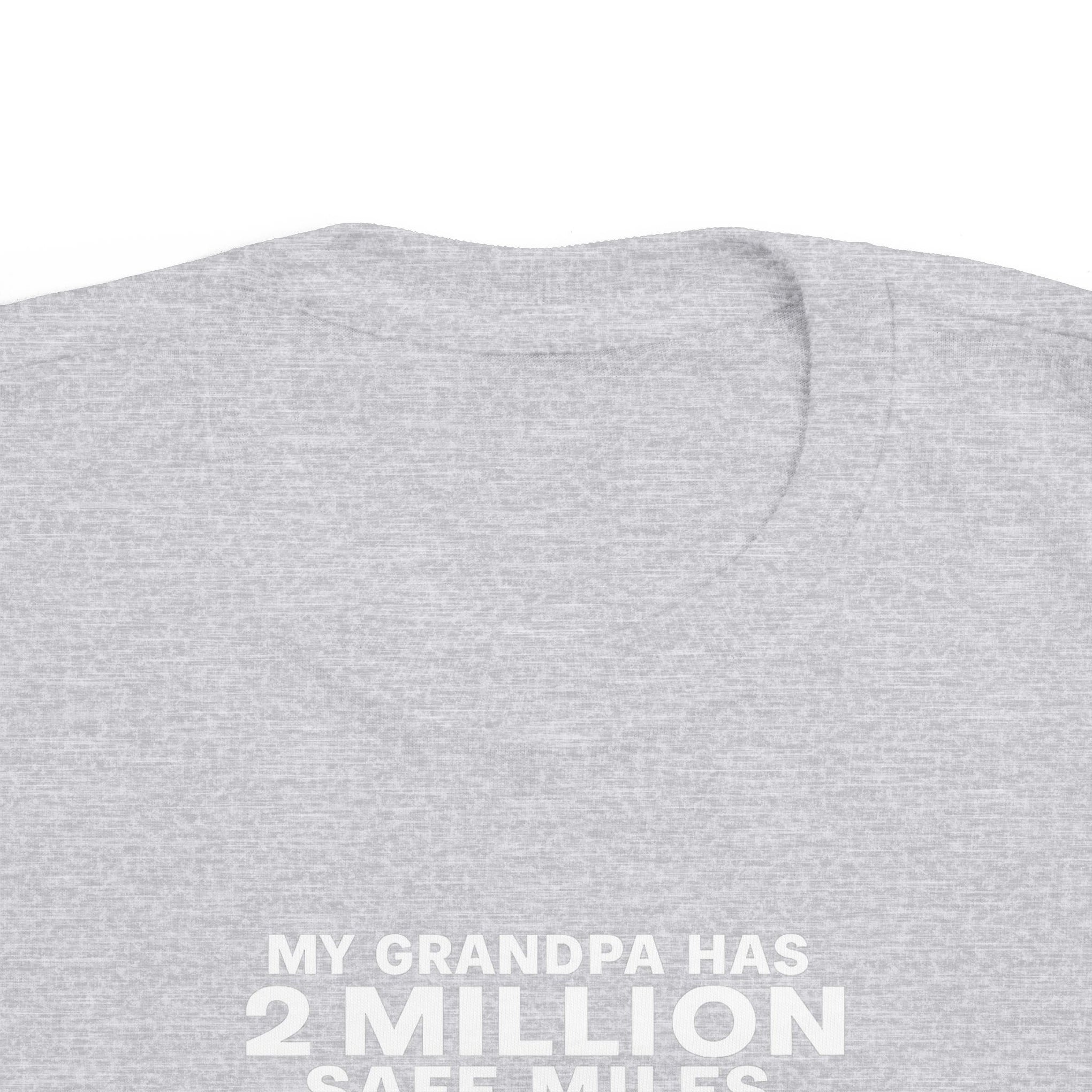 My Grampa has 2 million safe miles— Cute Red Semi Truck Design for Little Kids