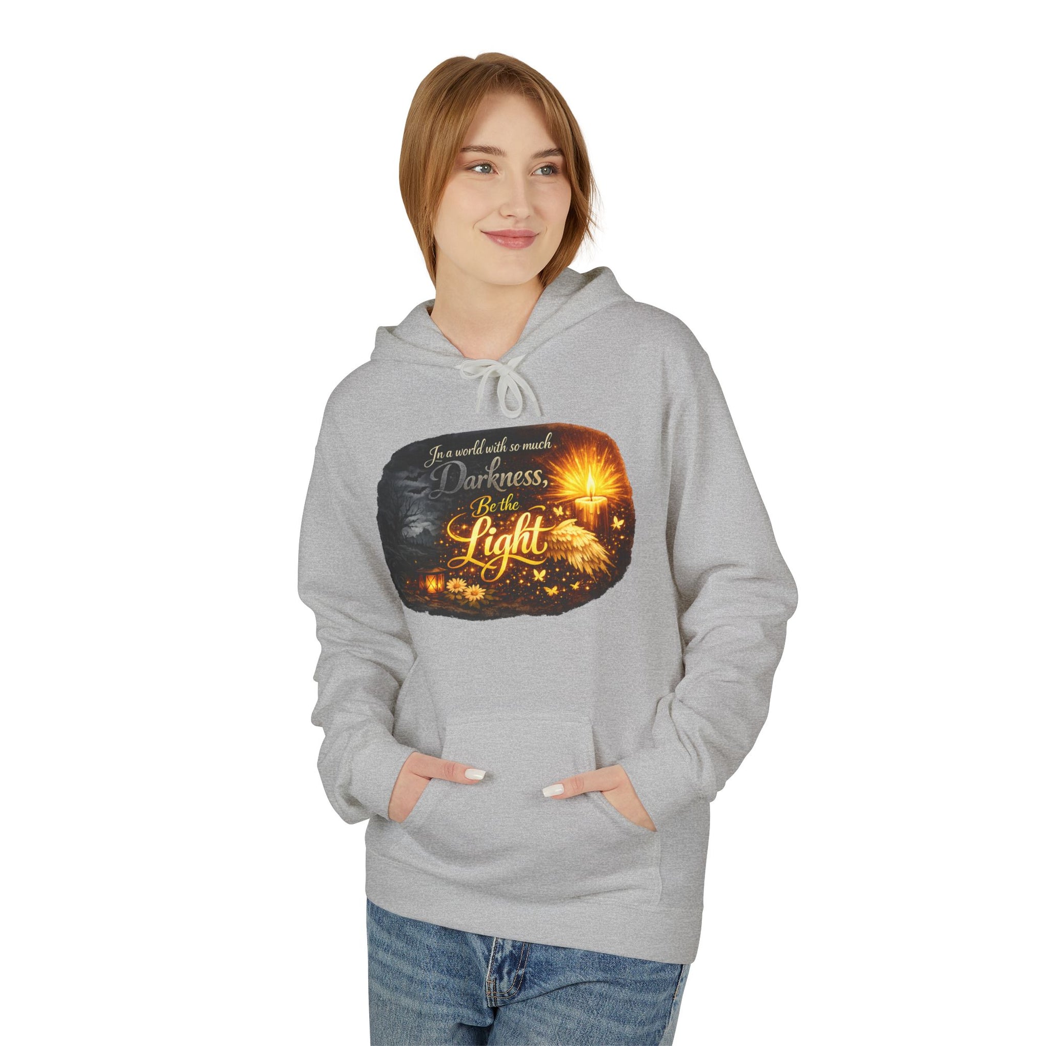 Inspirational Light Hoodie – "Darkness Can’t Overcome the Light" Spiritual Faith Sweatshirt