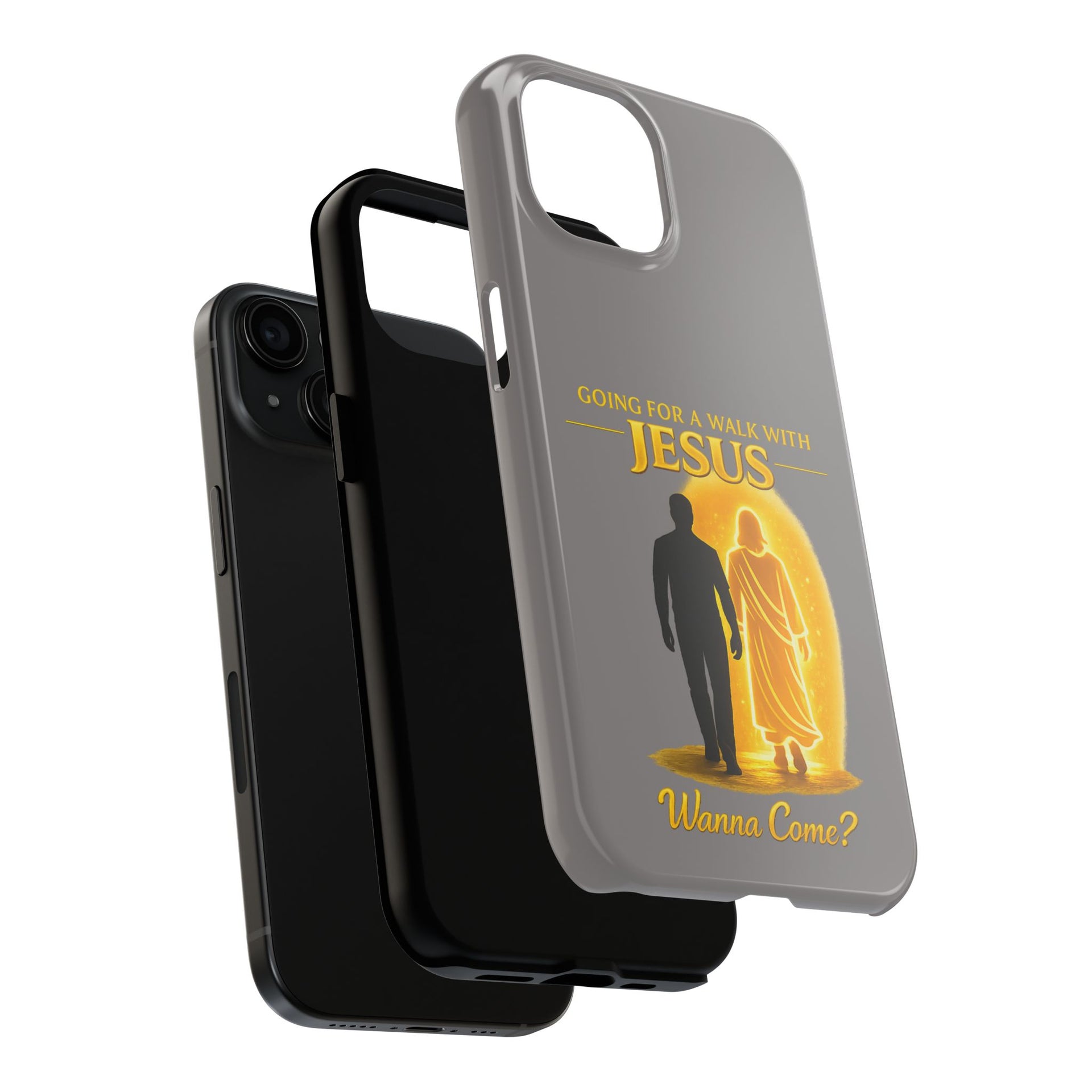 Tough Phone Case — "Going for a Walk with Jesus, Wanna Come?" Christian iPhone Case