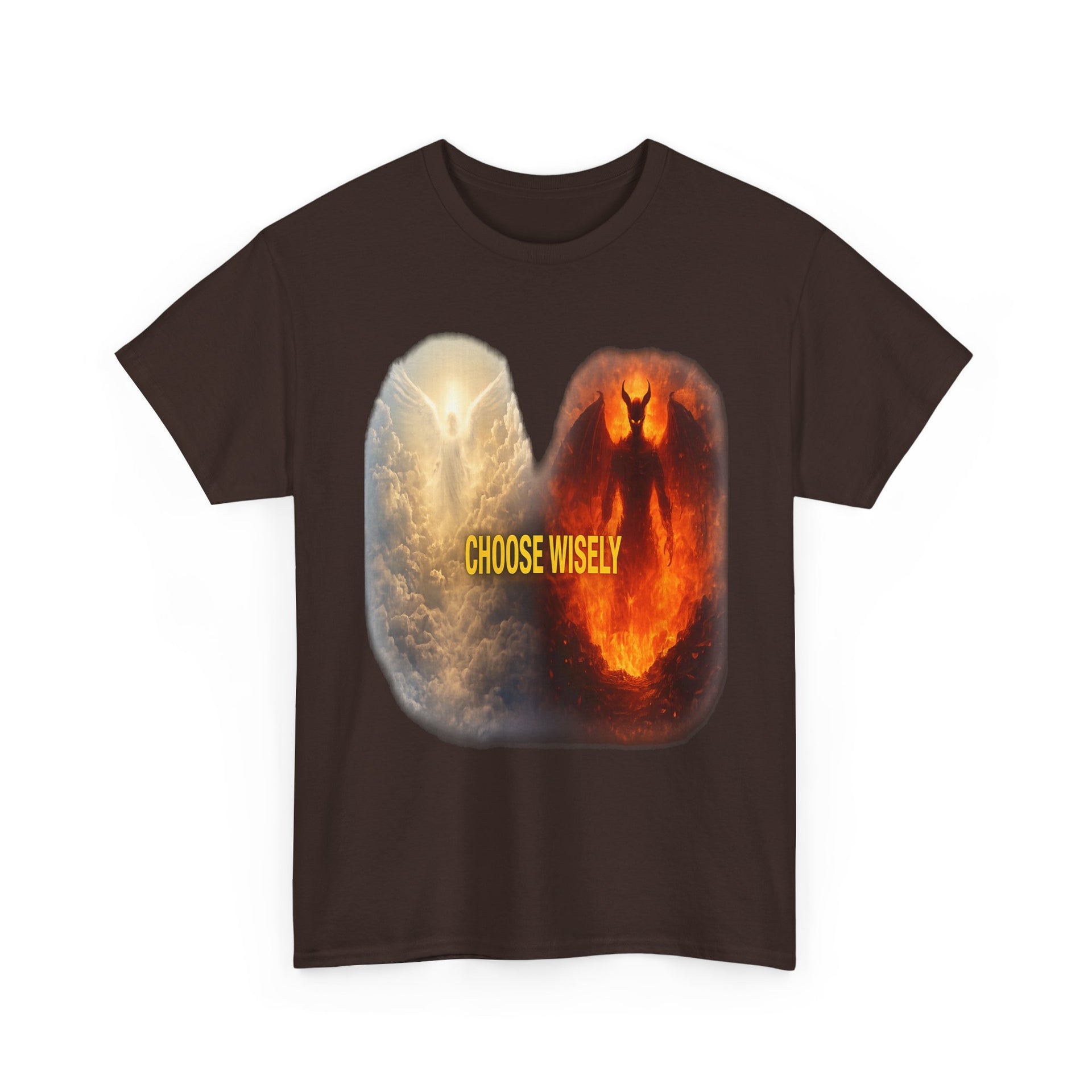 Choose Wisely Tee — Angel vs Demon Graphic T-Shirt