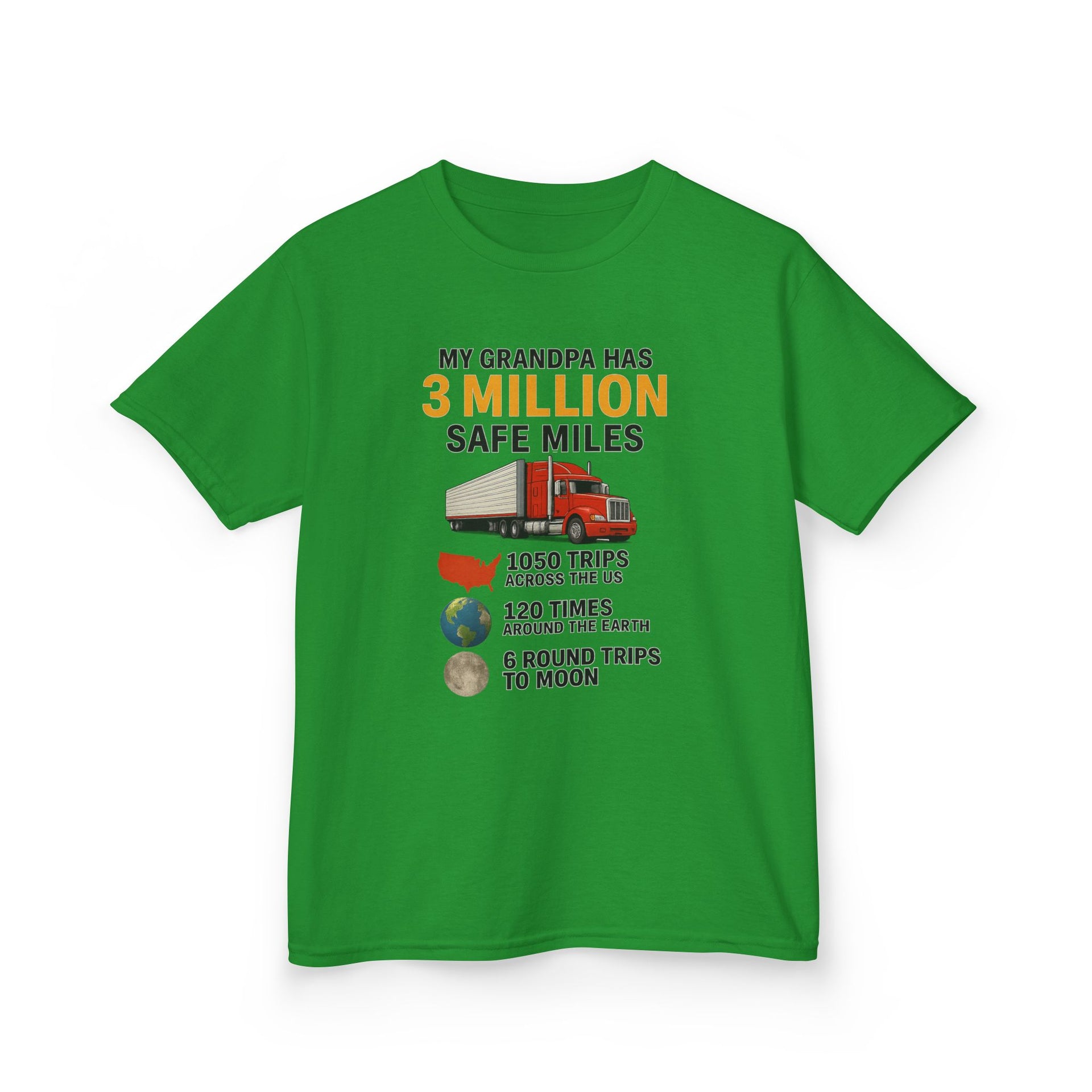 Kids Tee — “My Grandpa Has 3 Million Safe Miles” Graphic Shirt