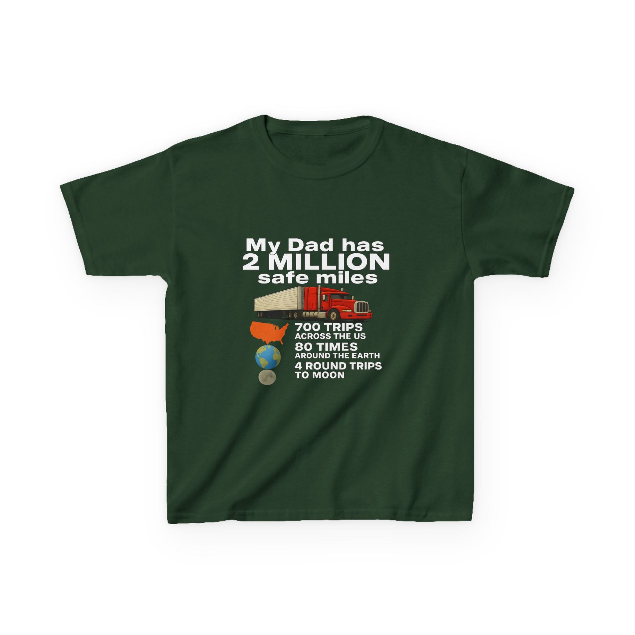 Kids Tee — "My Dad Has 2 Million Safe Miles" Funny Road Trip Travel Shirt
