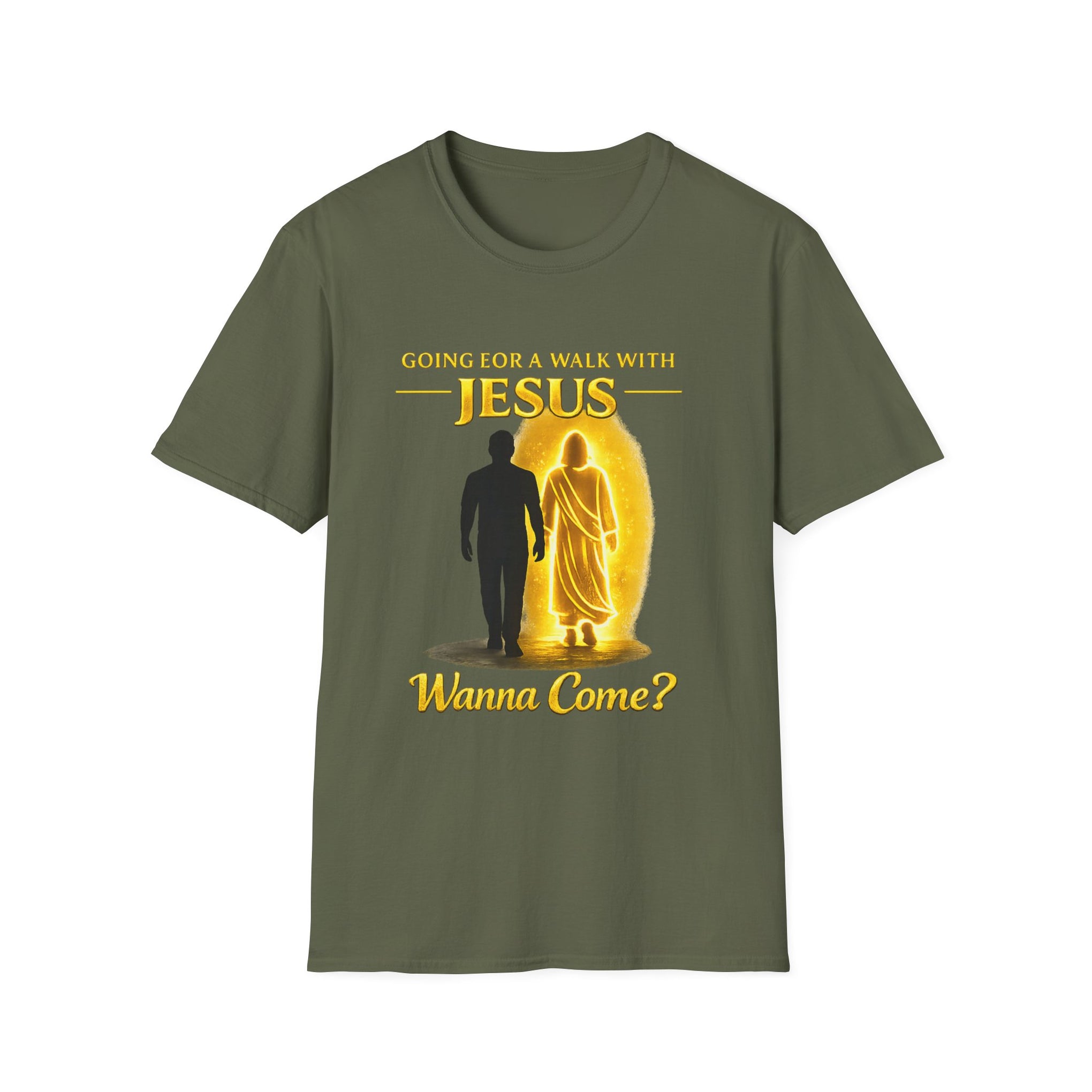 Going for a walk with Jesus T-Shirt – "Wanna Come?" Christian Faith Graphic Tee
