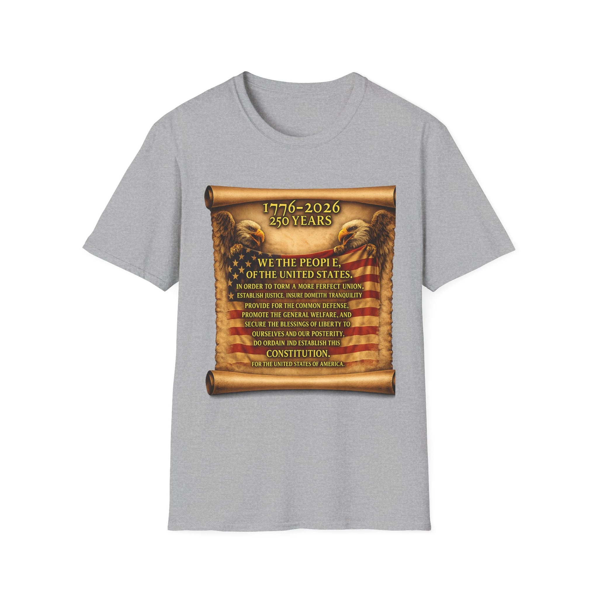 We the People T‑Shirt – 250 Years (1776–2026) American Flag & We The People Design