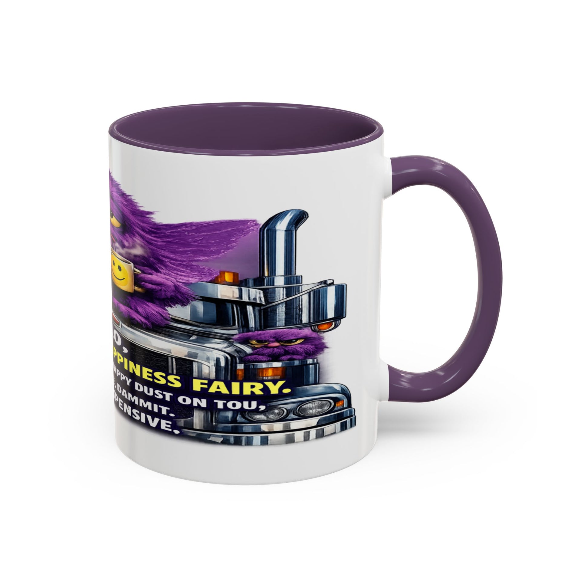Purple Grumpy Monster Coffee Mug – Funny Truck Driver Gift (11oz & 15oz)