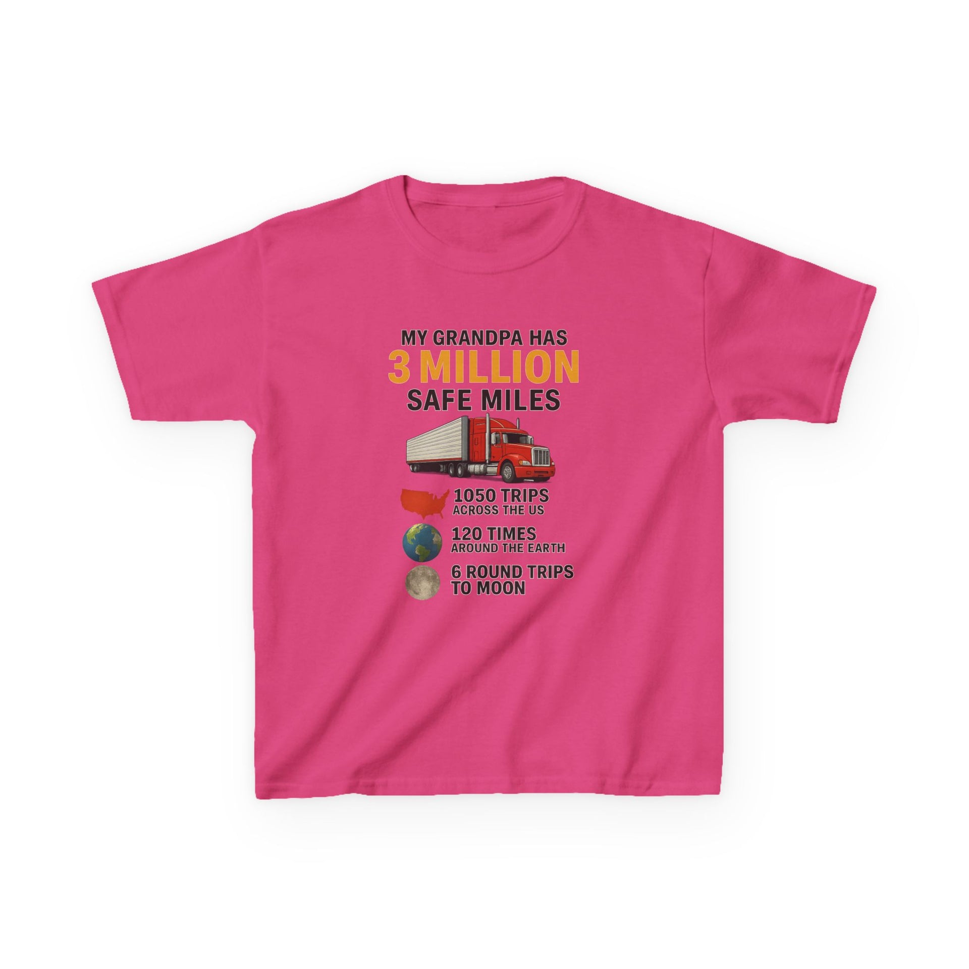 Kids Tee — “My Grandpa Has 3 Million Safe Miles” Graphic Shirt