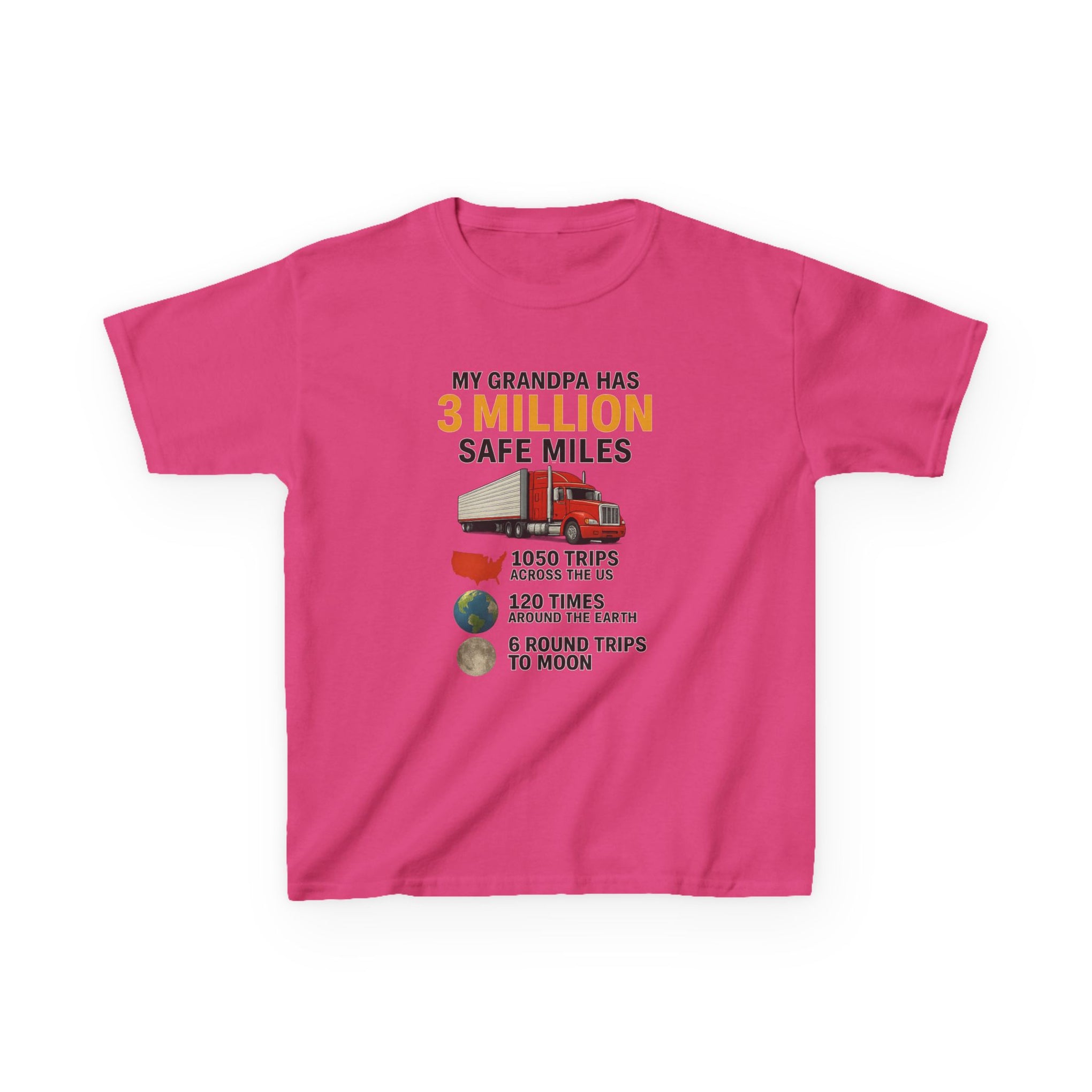 Kids Tee — “My Grandpa Has 3 Million Safe Miles” Graphic Shirt